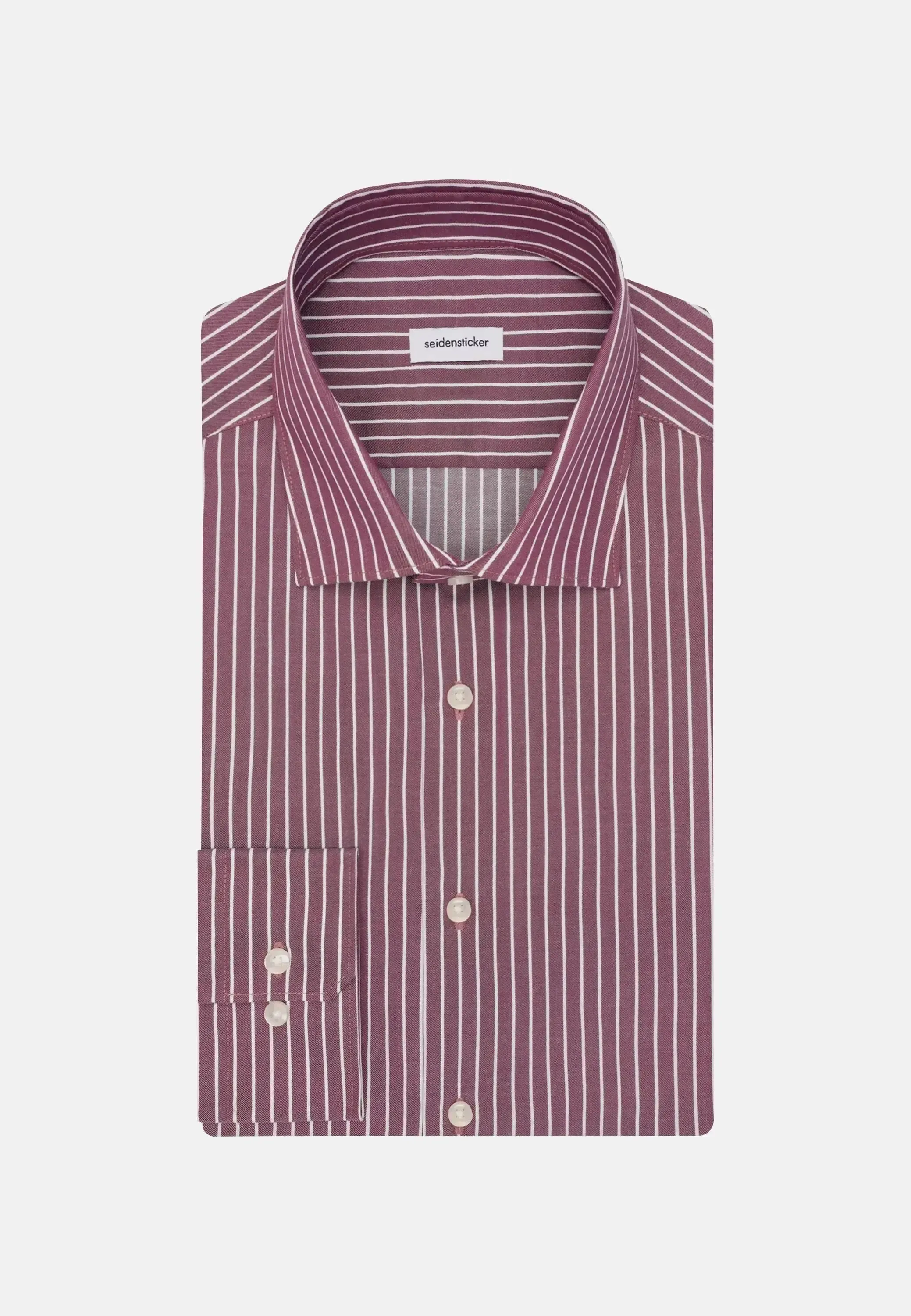 Seidensticker Mens Slim Fit No Iron New Kent Striped Business Shirt Lilac - Image 9