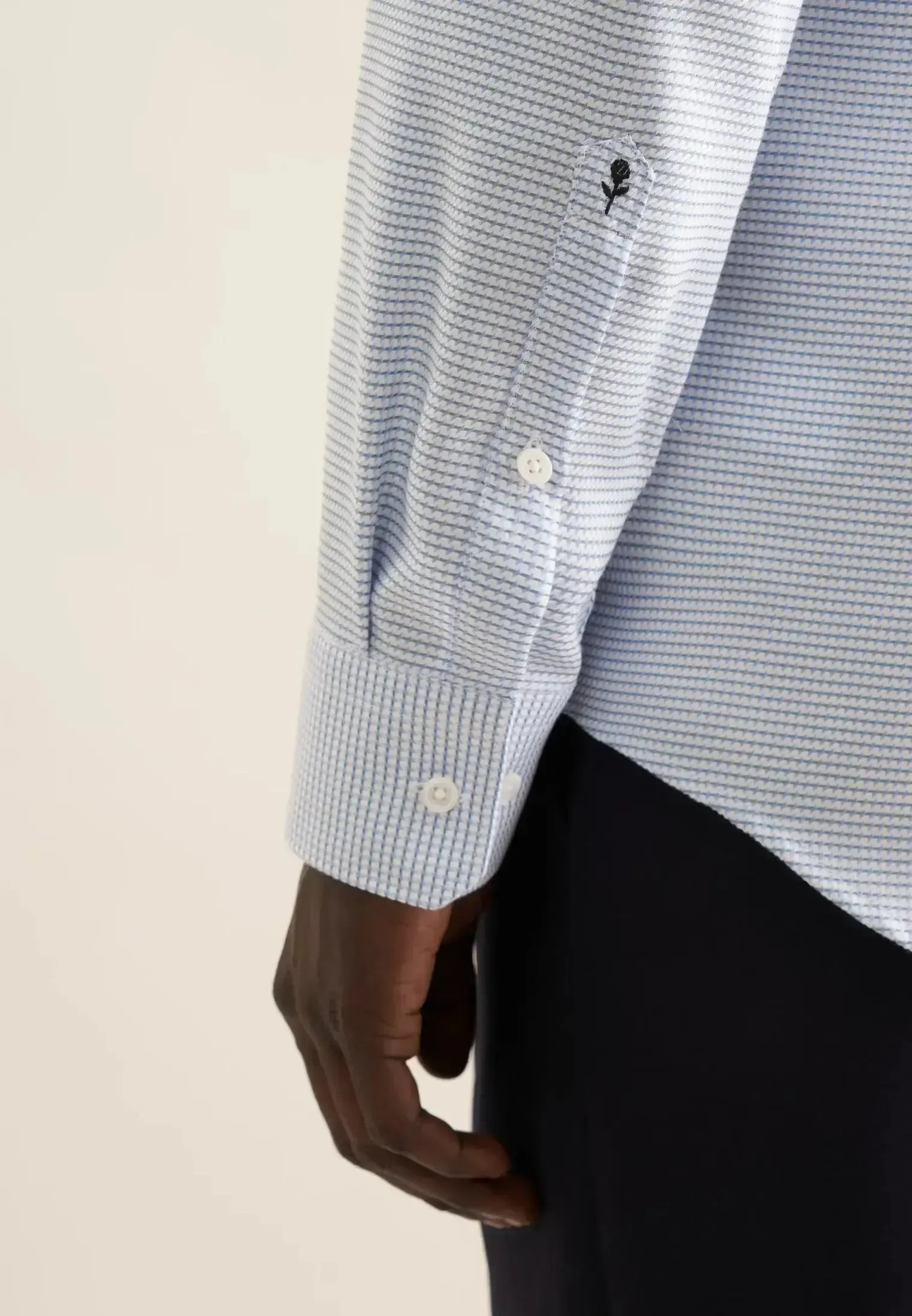 Seidensticker Mens Slim Fit No Iron New Kent Structured Business Shirt Light Green - Image 4
