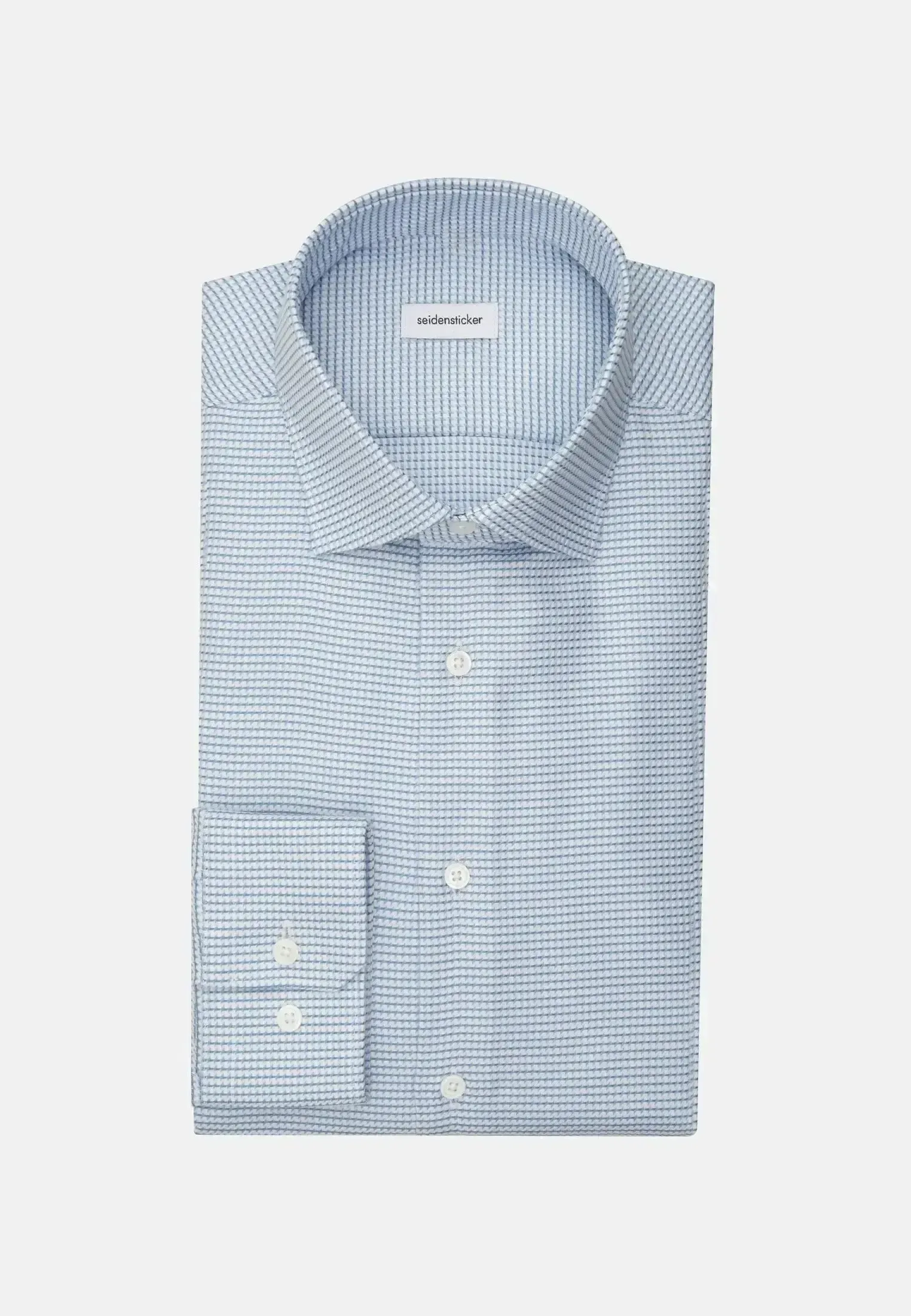 Seidensticker Mens Slim Fit No Iron New Kent Structured Business Shirt Light Green - Image 7