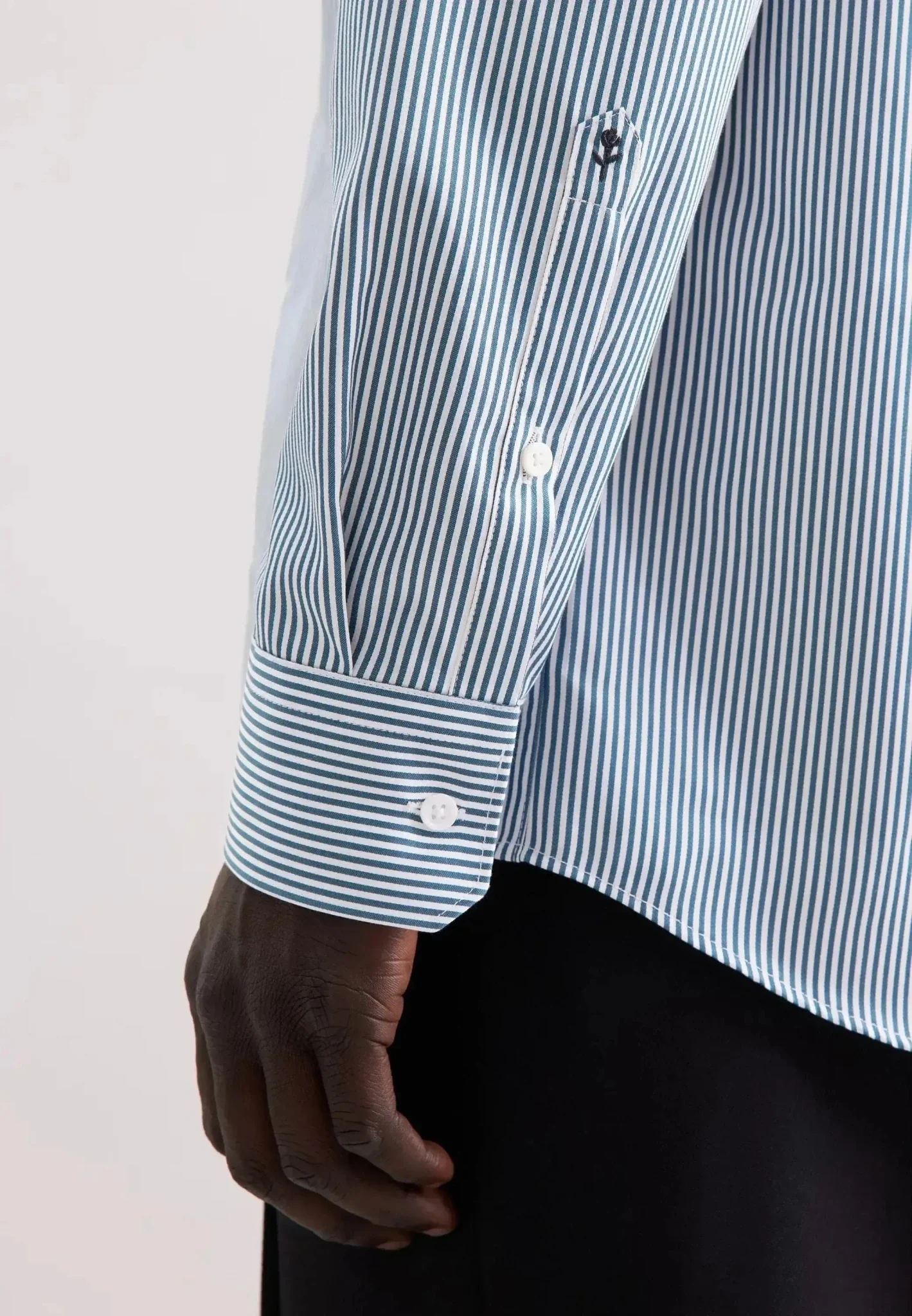 Seidensticker Regular Fit Easy Iron New Kent Striped Business Shirt Dark Teal - Image 5