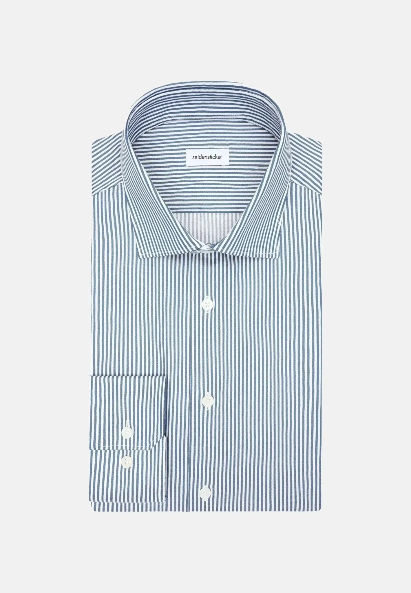 Seidensticker Regular Fit Easy Iron New Kent Striped Business Shirt Dark Teal - Image 9
