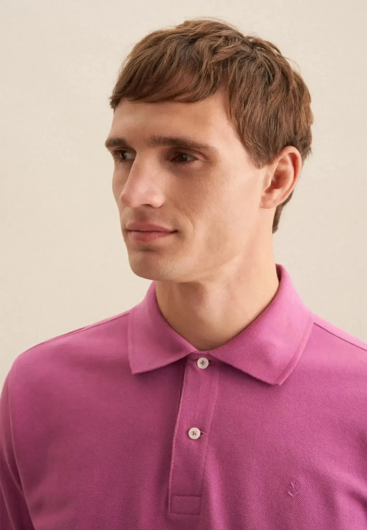 Seidensticker Regular Fit Pique Polo Shirt Dark Pink - Image 4