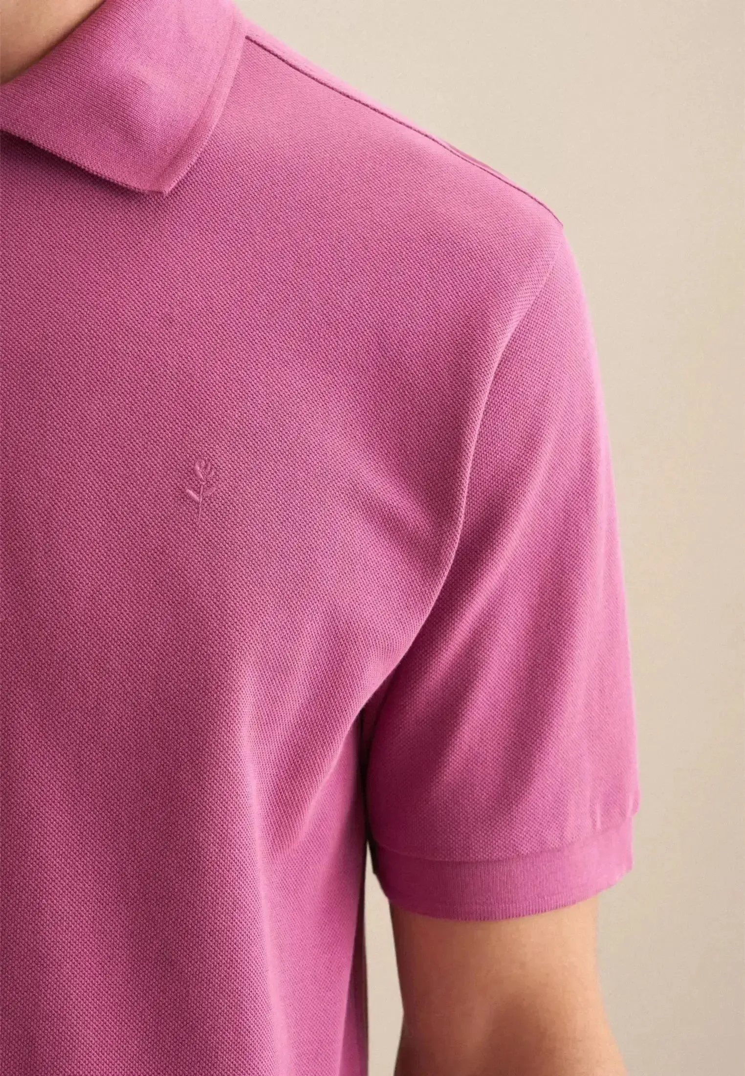 Seidensticker Regular Fit Pique Polo Shirt Dark Pink - Image 5
