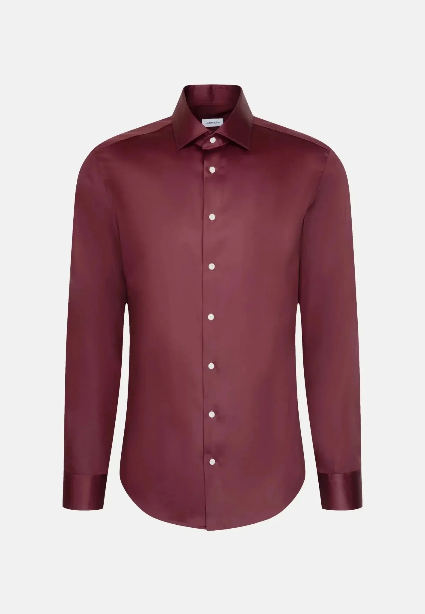 Seidensticker Shaped Fit Easy Iron New Kent Business Shirt Burgundy