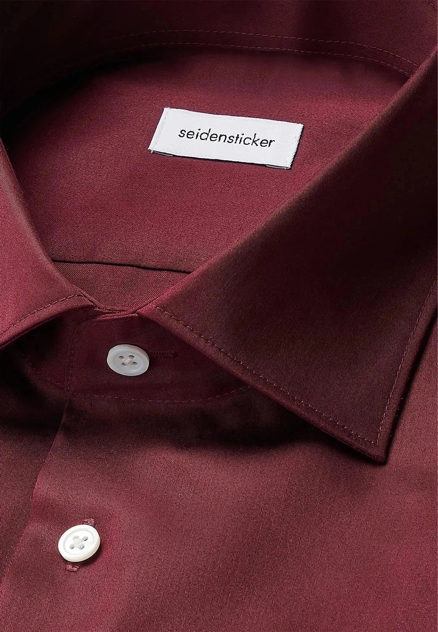 Seidensticker Shaped Fit Easy Iron New Kent Business Shirt Burgundy - Image 8