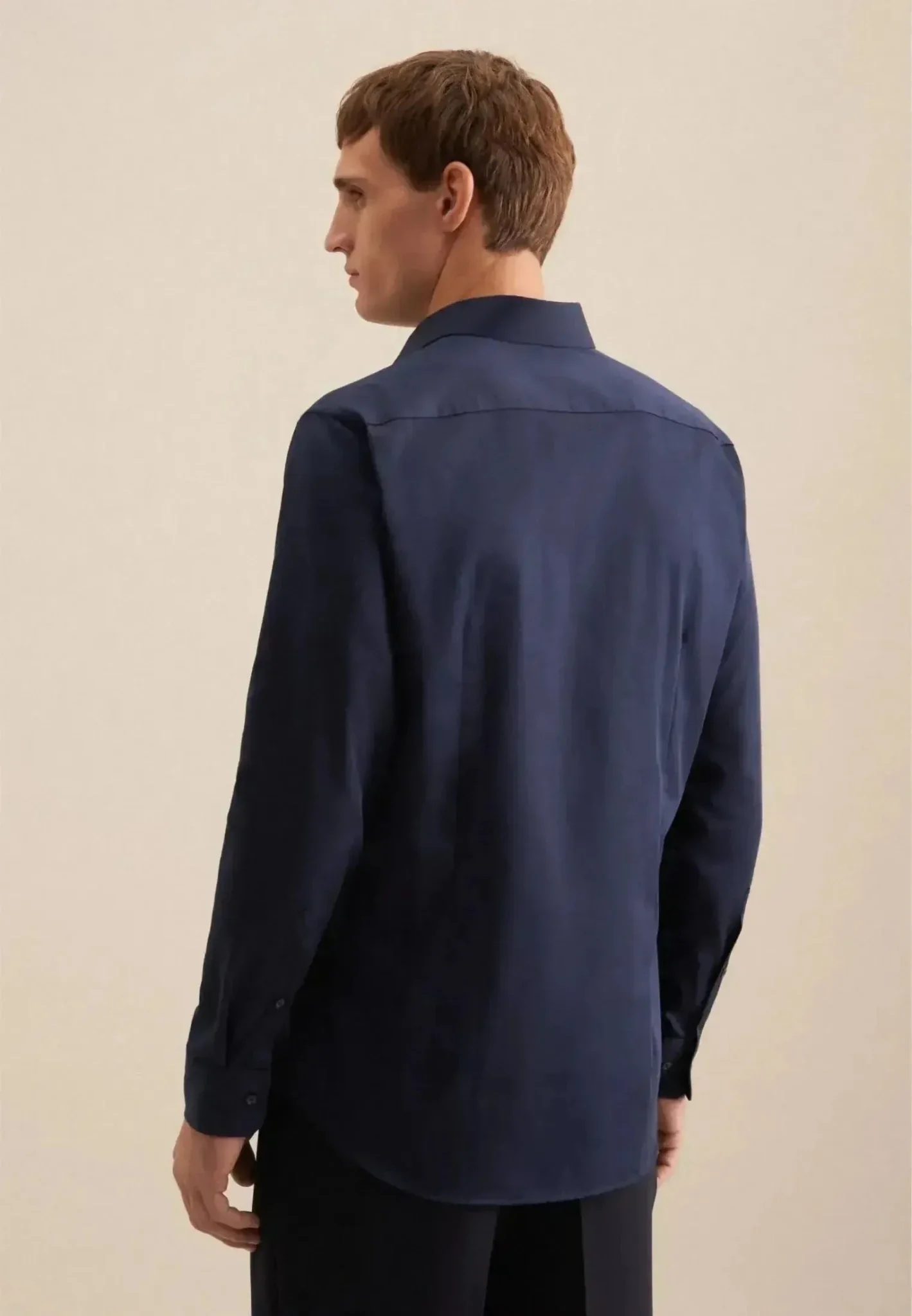 Seidensticker Shaped Fit Easy Iron New Kent Business Shirt Dark Blue - Image 3