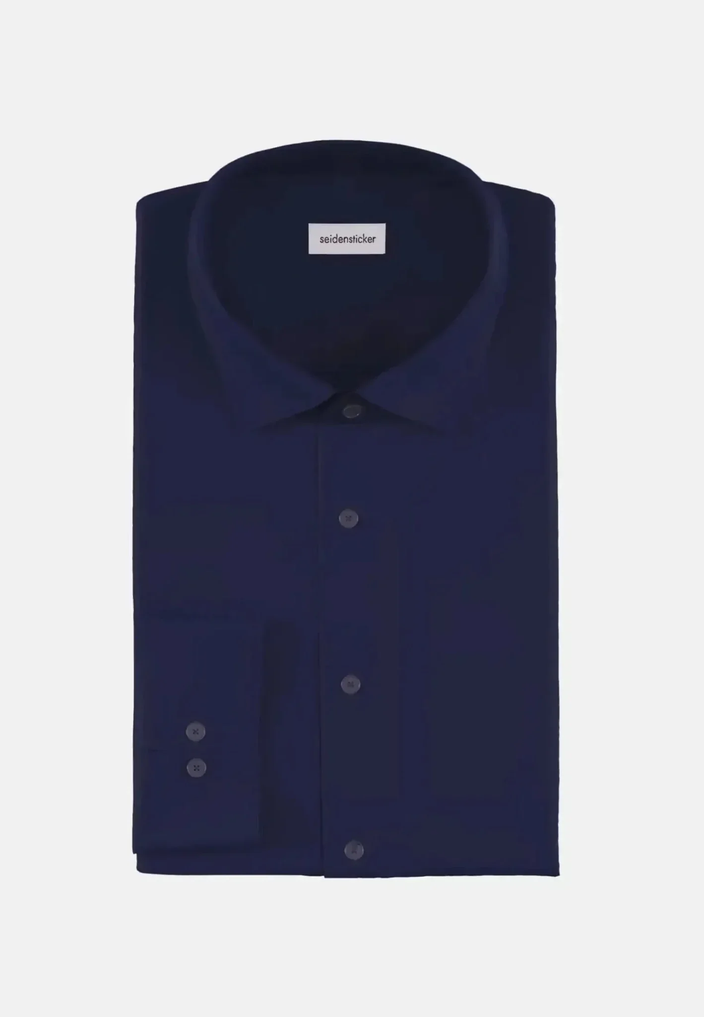 Seidensticker Shaped Fit Easy Iron New Kent Business Shirt Dark Blue - Image 9