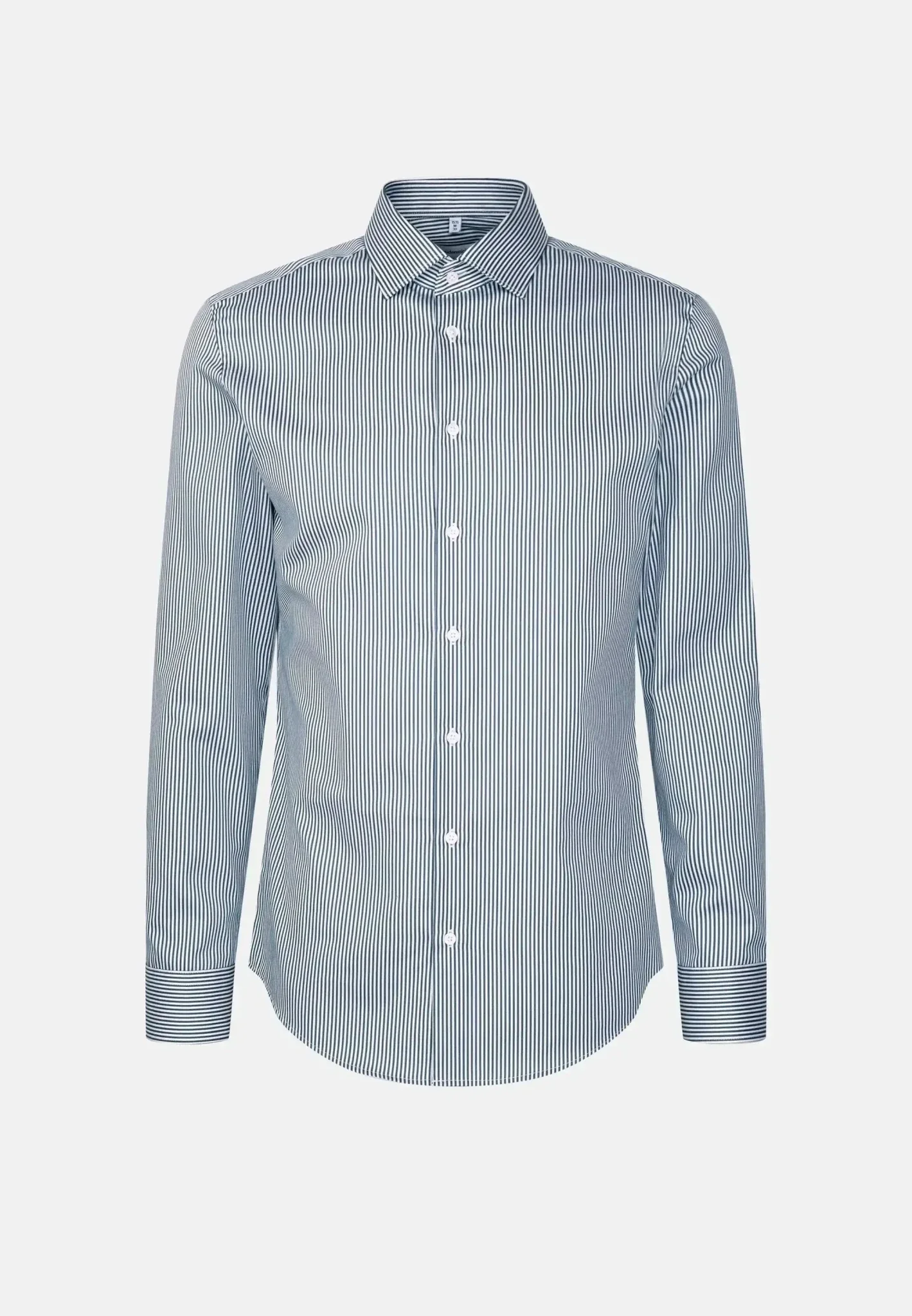 Seidensticker Shaped Fit Easy Iron New Kent Striped Business Shirt Dark Teal