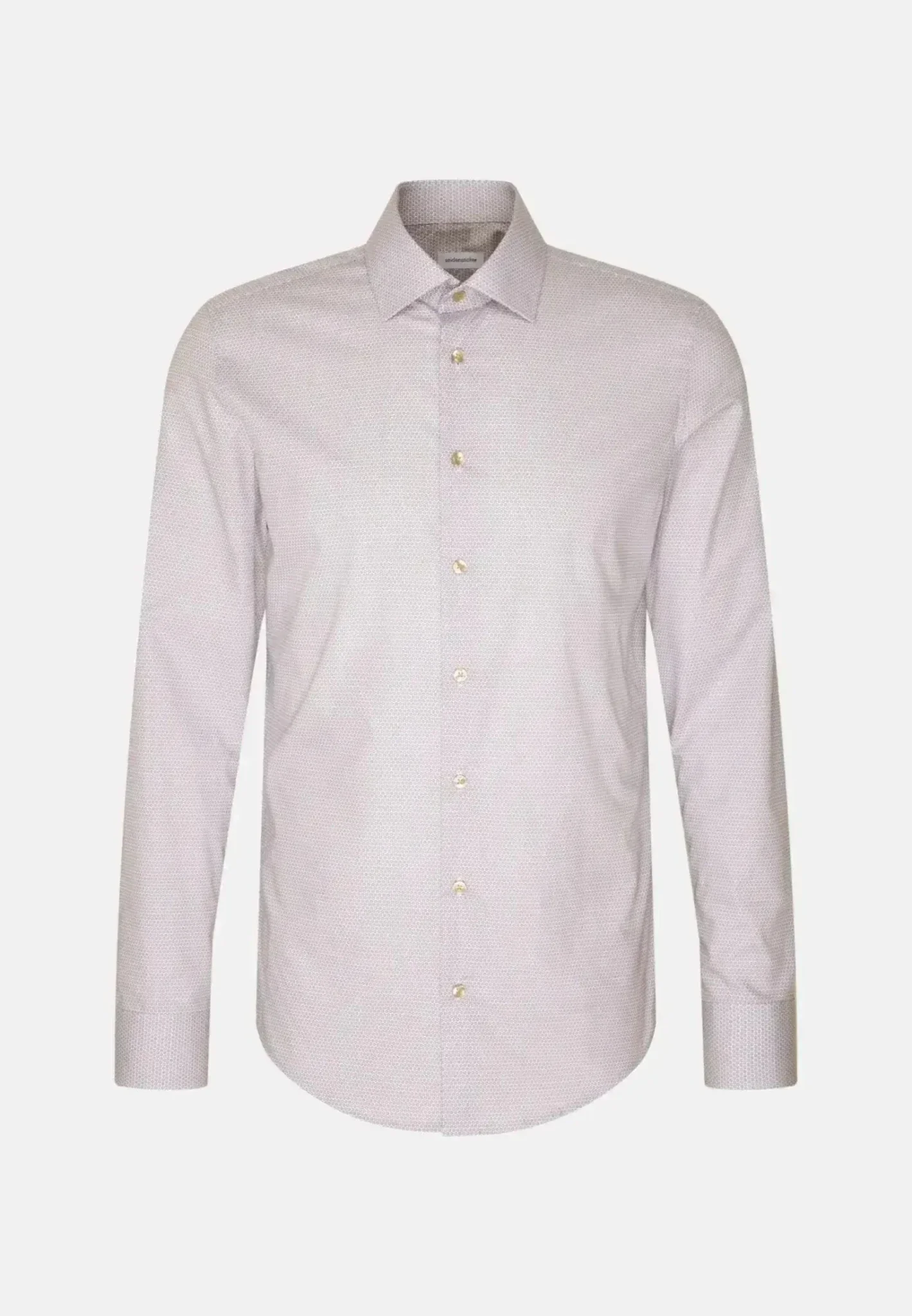 Seidensticker Slim Fit Business Kent Print Pattern Business Shirt Beige