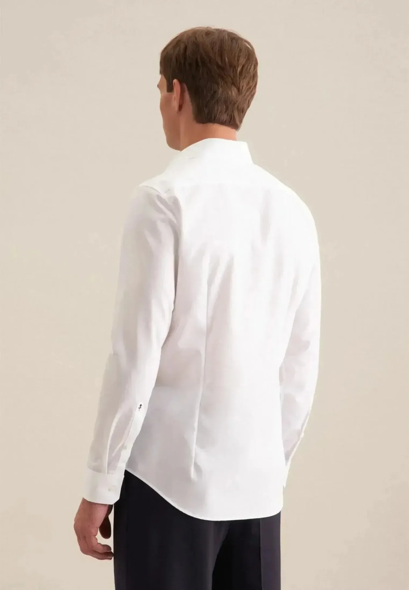 Seidensticker Slim Fit No Iron Kent Collar Business Shirt White - Image 3