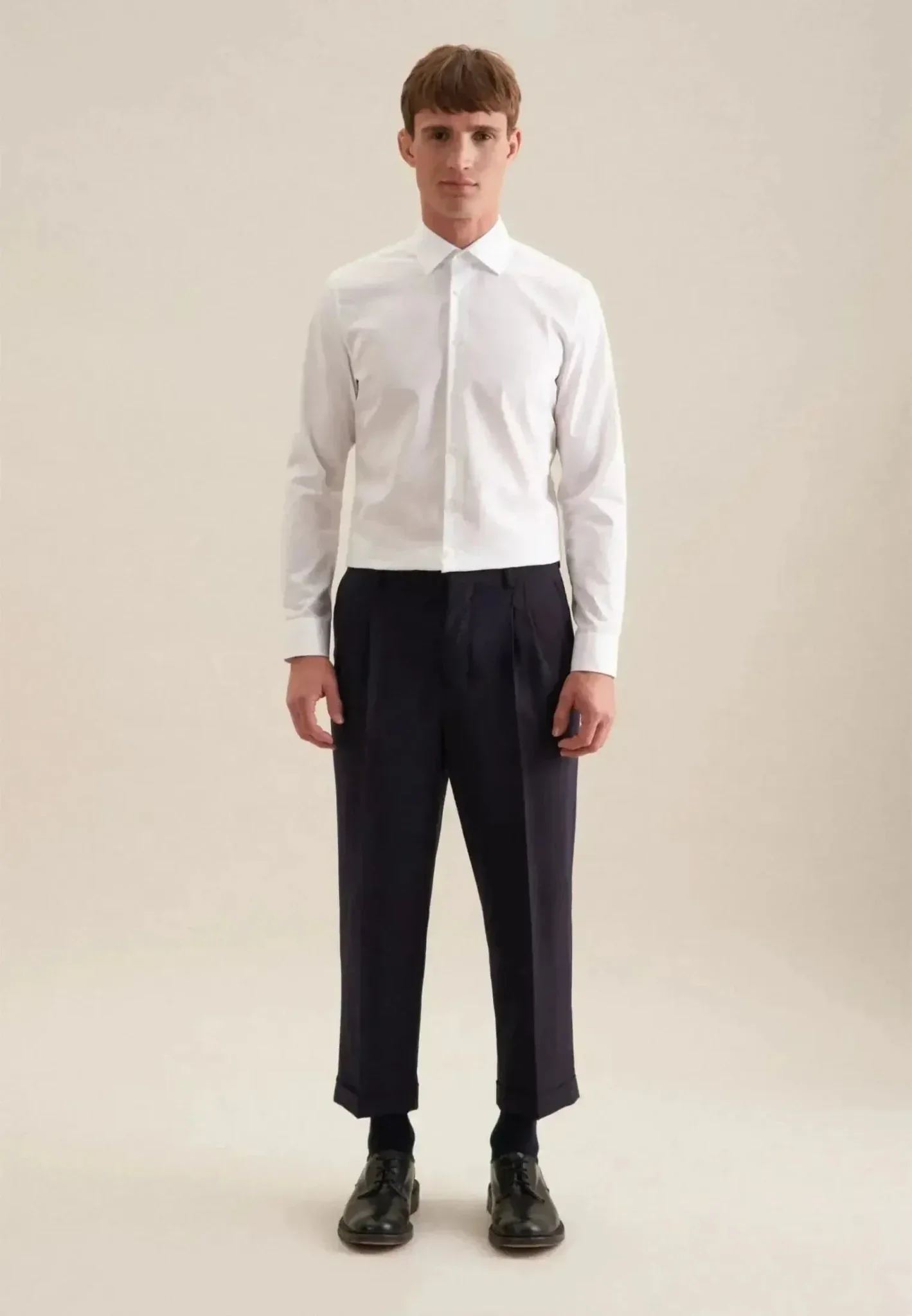 Seidensticker Slim Fit No Iron Kent Collar Business Shirt White - Image 6