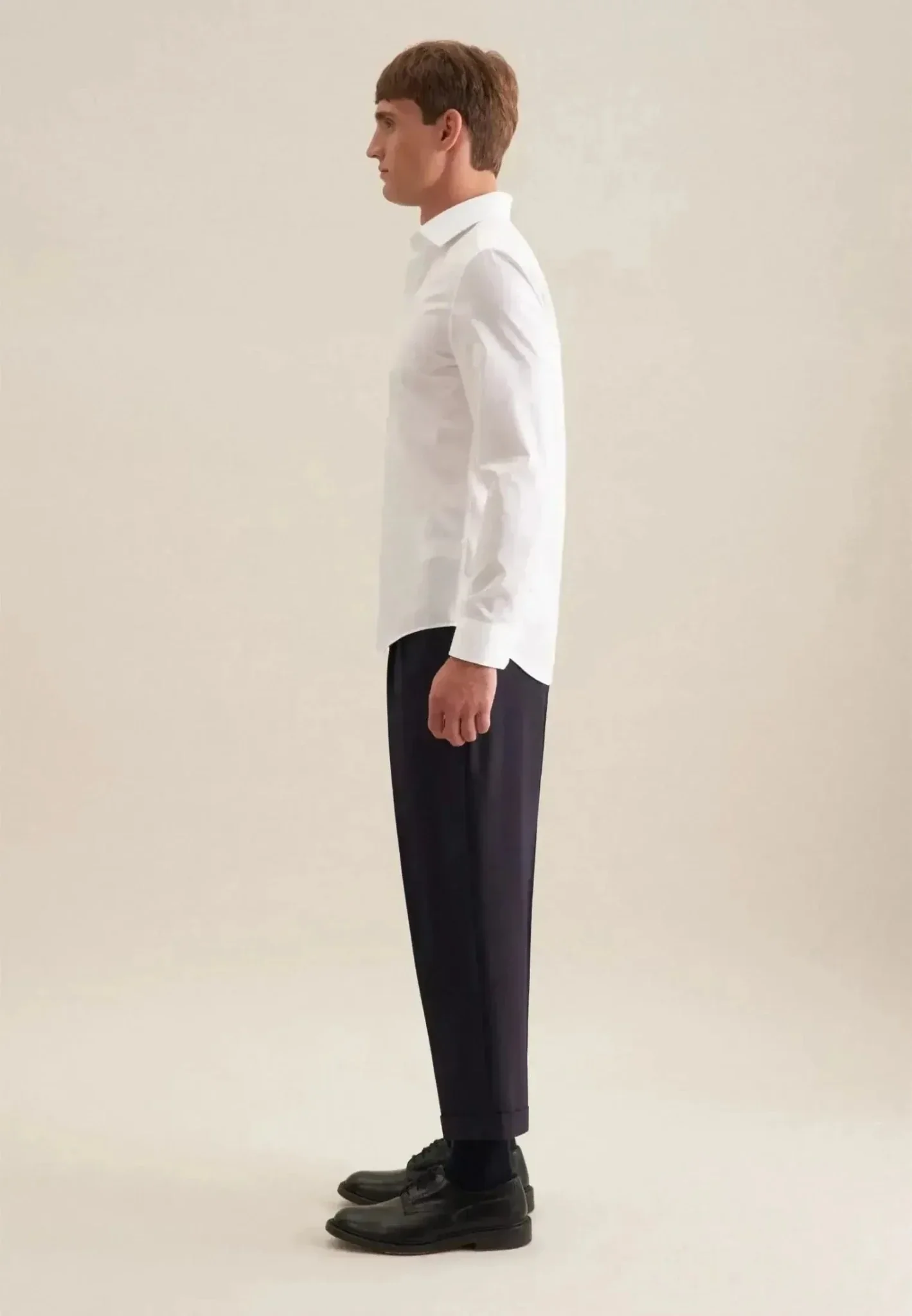 Seidensticker Slim Fit No Iron Kent Collar Business Shirt White - Image 7