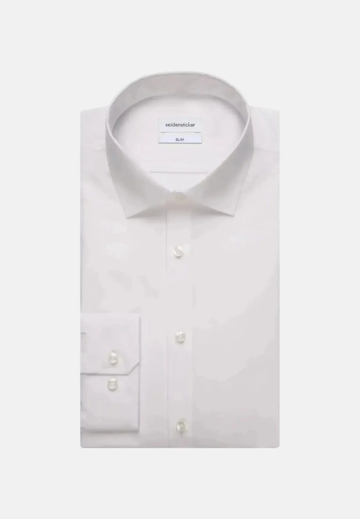 Seidensticker Slim Fit No Iron Kent Collar Business Shirt White - Image 9