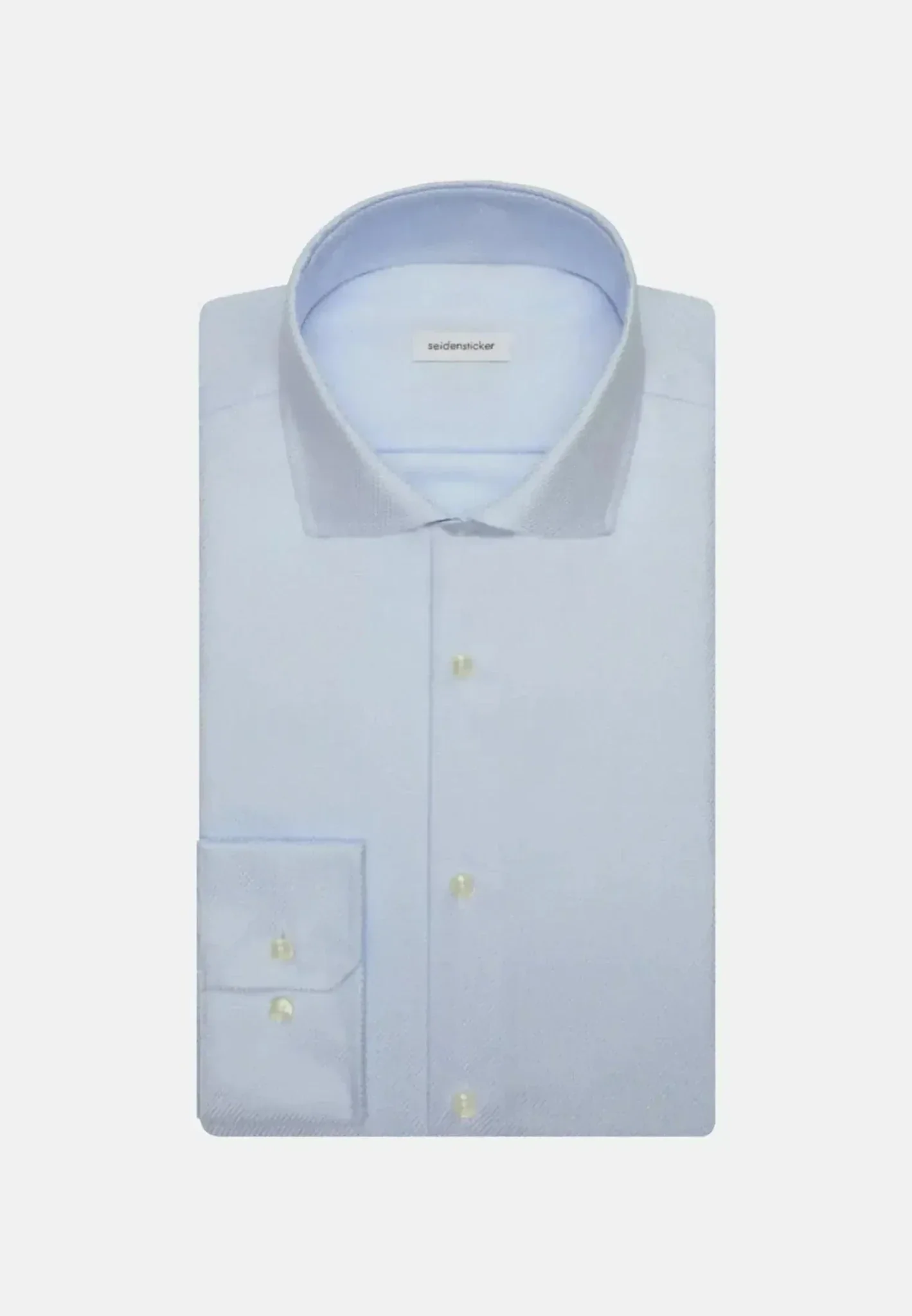 Seidensticker Slim Fit No Iron Spread Kent Structured Business Shirt Light Blue - Image 9