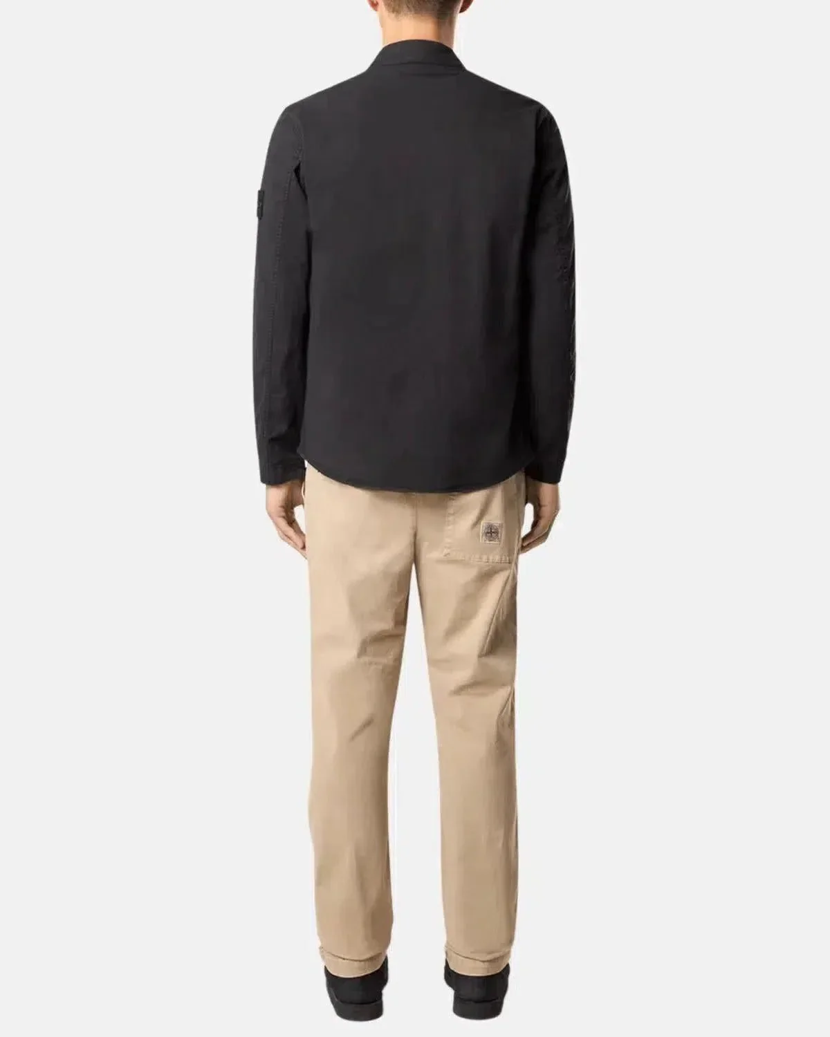 STONE ISLAND 1200033 SUPIMA COTTON TWILL STRETCH-TC OVERSHIRT BLACK - Image 3
