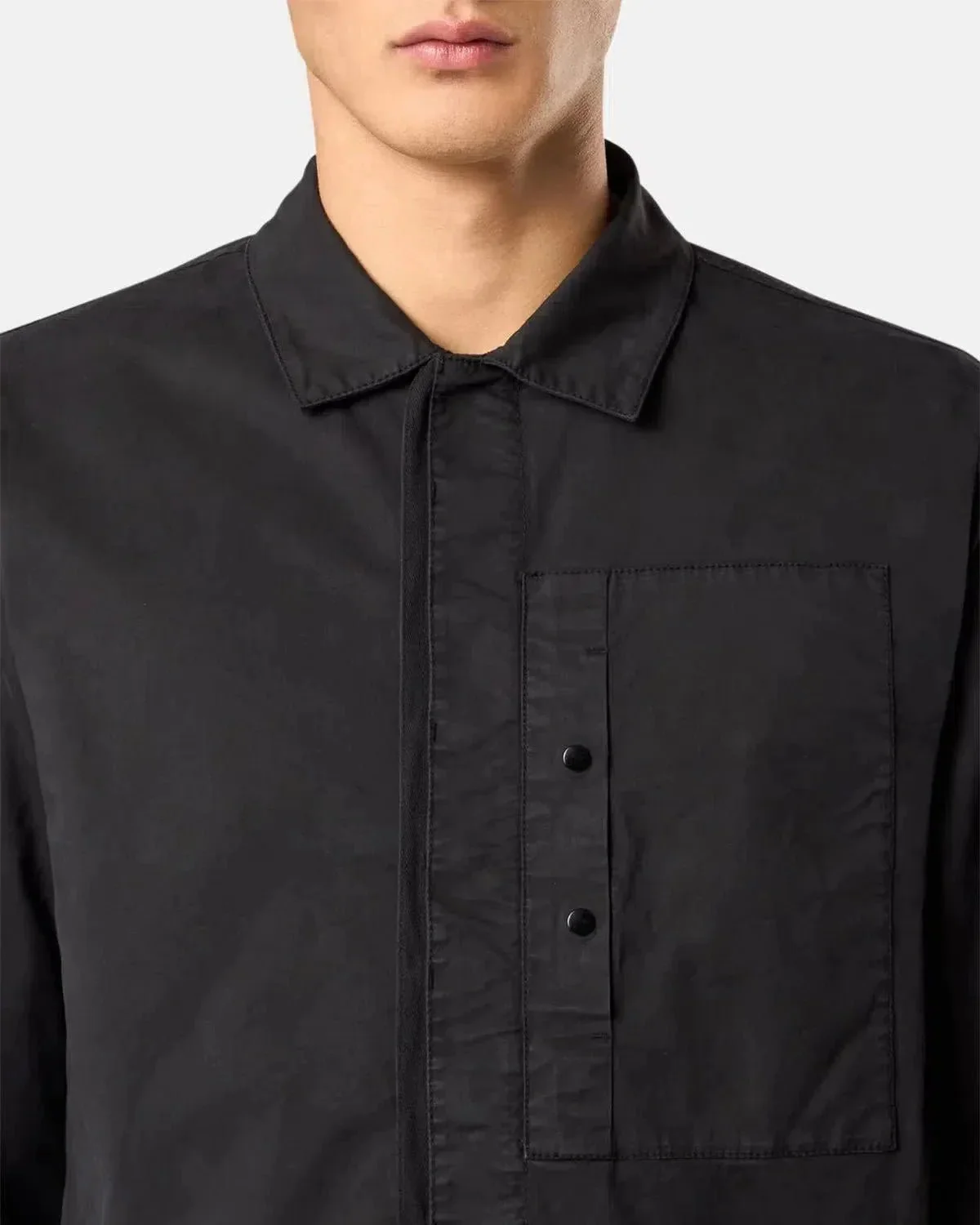 STONE ISLAND 1200033 SUPIMA COTTON TWILL STRETCH-TC OVERSHIRT BLACK - Image 6