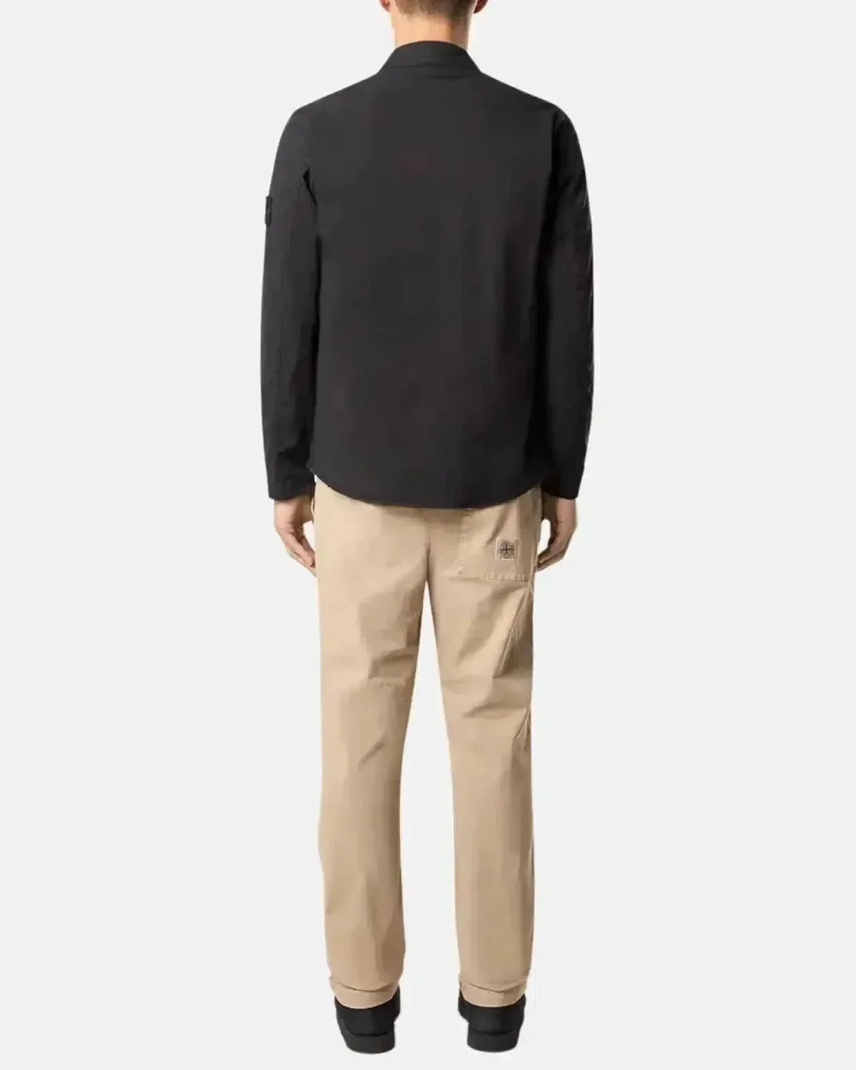 STONE ISLAND 1200033 SUPIMA COTTON TWILL STRETCH-TC OVERSHIRT BLACK - Image 4