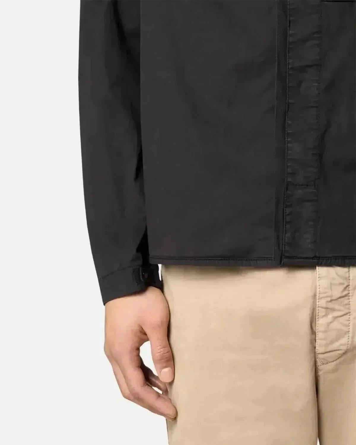 STONE ISLAND 1200033 SUPIMA COTTON TWILL STRETCH-TC OVERSHIRT BLACK - Image 5