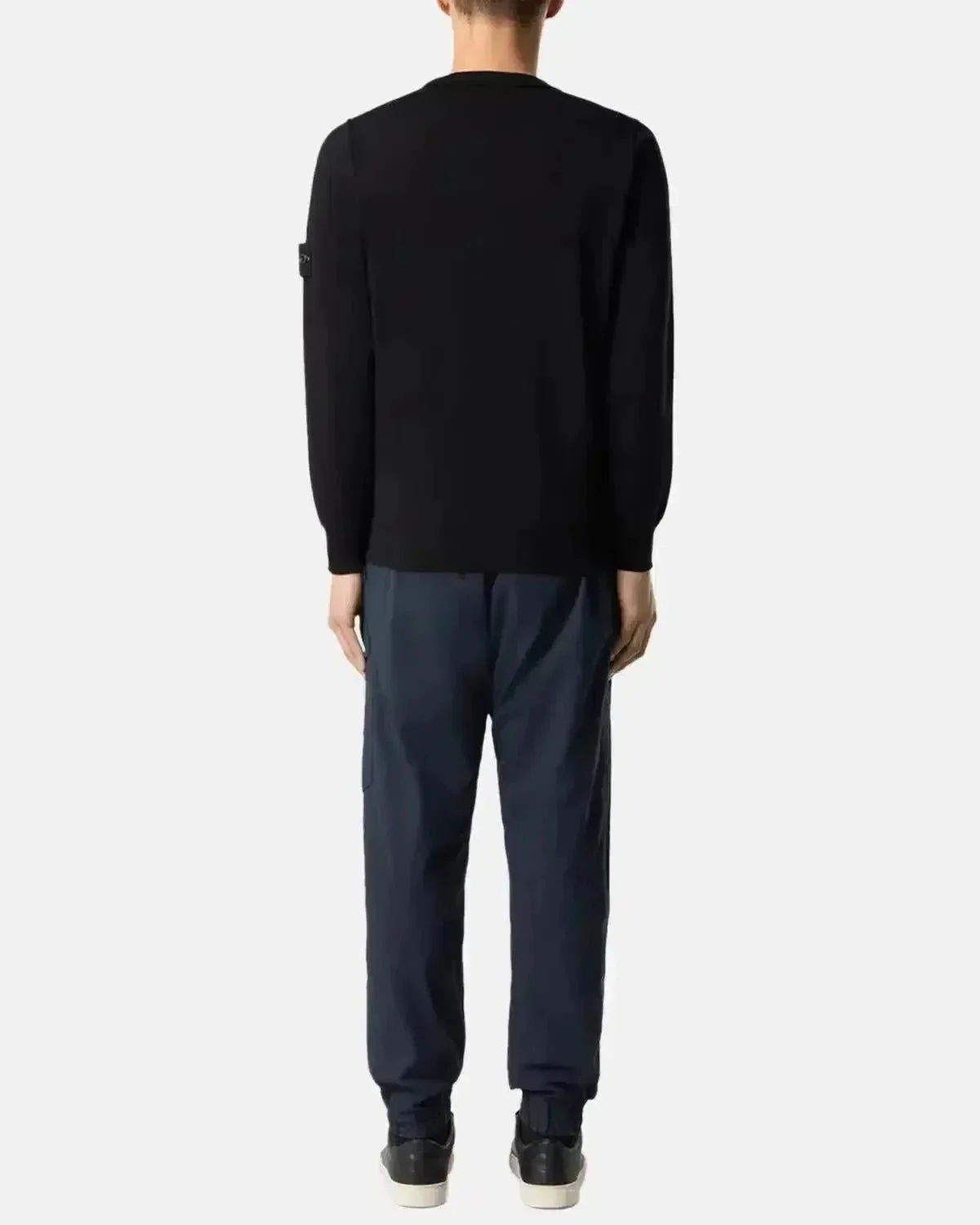 STONE ISLAND 5100053 SOFT ORGANIC COTTON CREWNECK KNIT BLACK - Image 3
