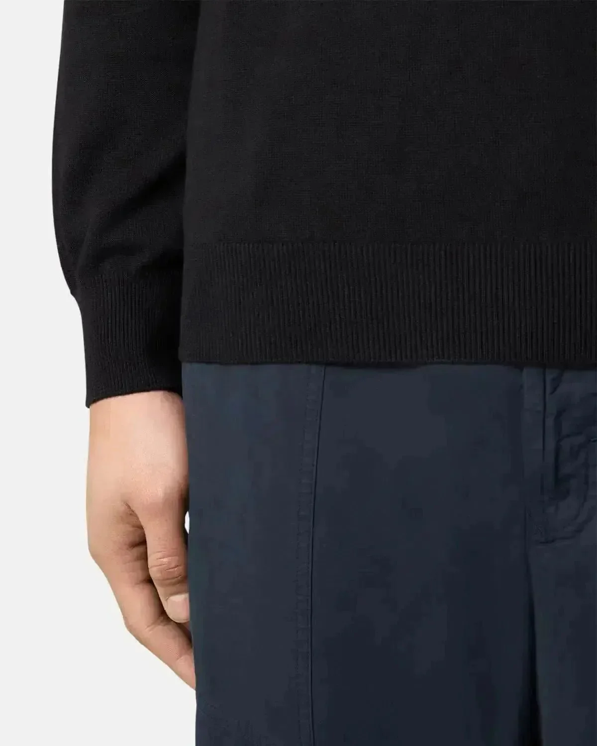 STONE ISLAND 5100053 SOFT ORGANIC COTTON CREWNECK KNIT BLACK - Image 4