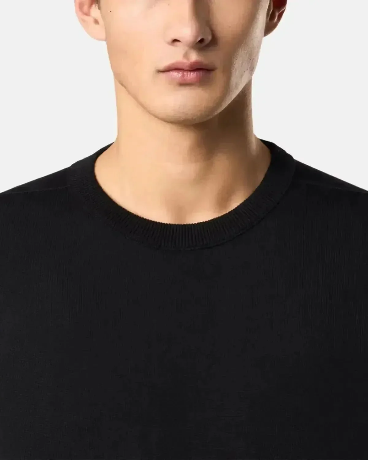 STONE ISLAND 5100053 SOFT ORGANIC COTTON CREWNECK KNIT BLACK - Image 5