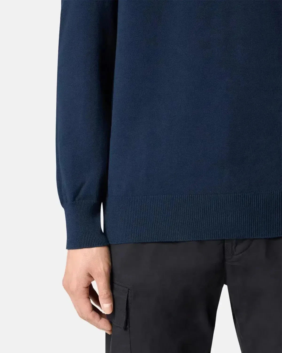 STONE ISLAND 5100053 SOFT ORGANIC COTTON CREWNECK KNIT NAVY BLUE - Image 4