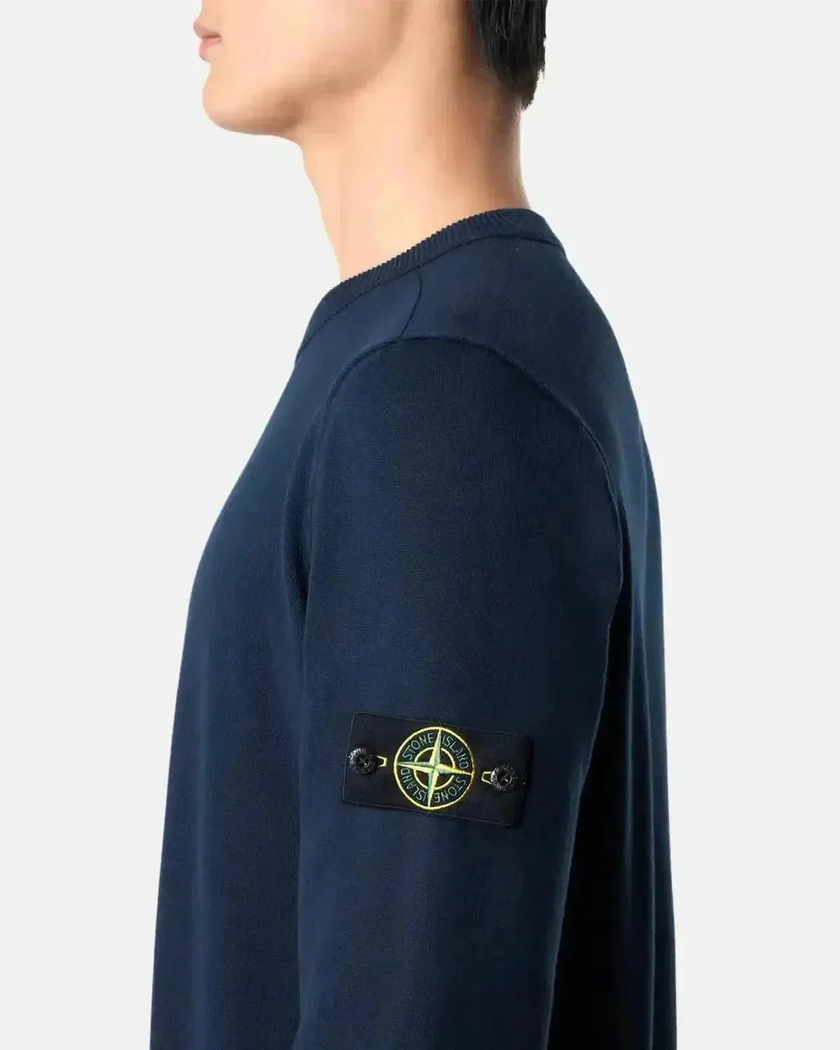 STONE ISLAND 5100053 SOFT ORGANIC COTTON CREWNECK KNIT NAVY BLUE - Image 6