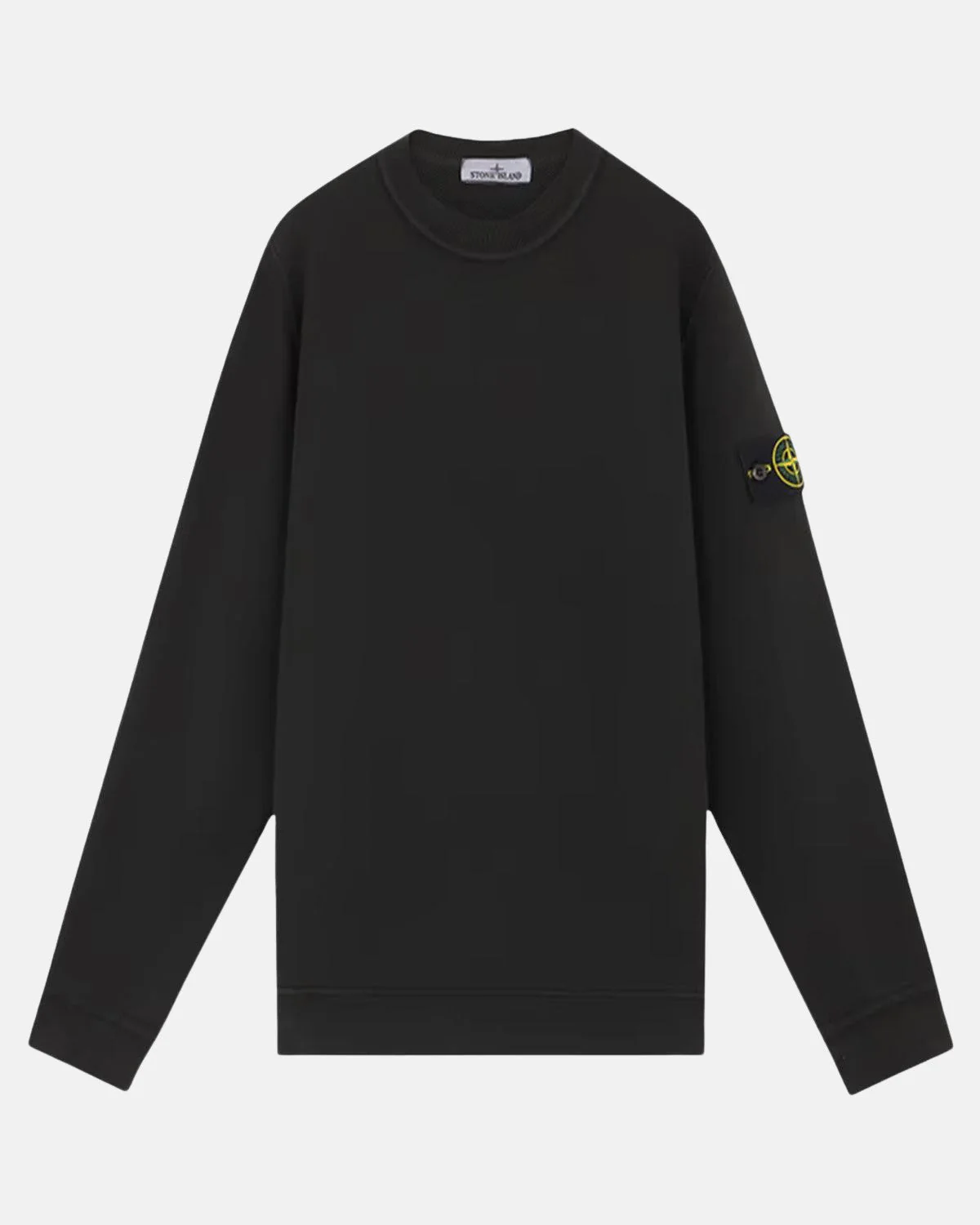 STONE ISLAND 61241 ORGANIC DIAGONAL FLEECE OLD EFFECT SWEATSHIRT BLACK