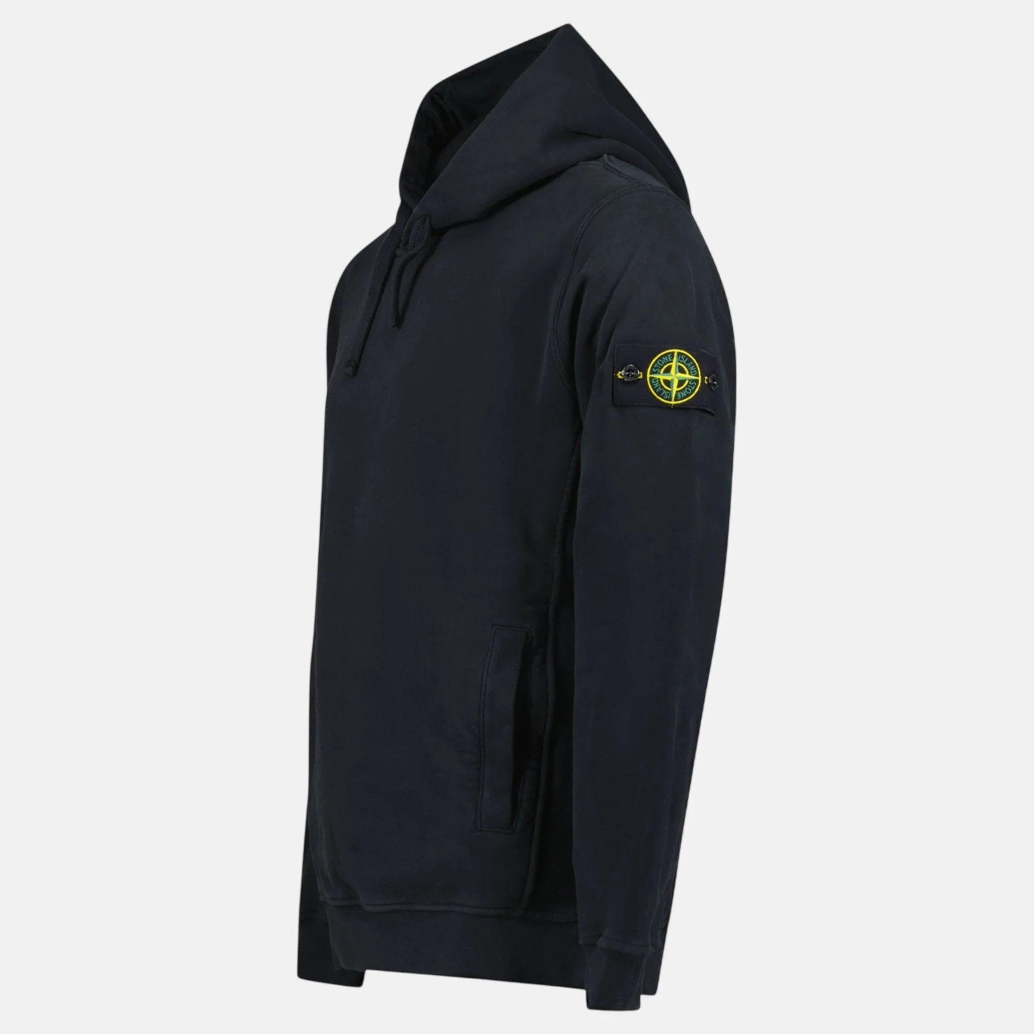 Stone Island Brushed Organic Cotton Hoodie Black - Image 3