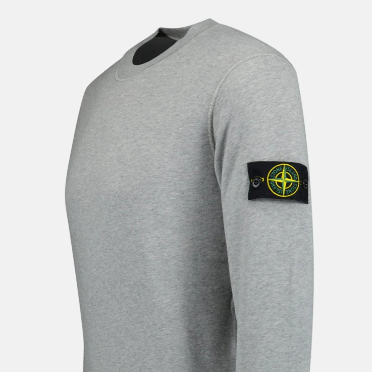 Stone Island Compass Badge Organic Cotton Crewneck Sweatshirt Grey - Image 4