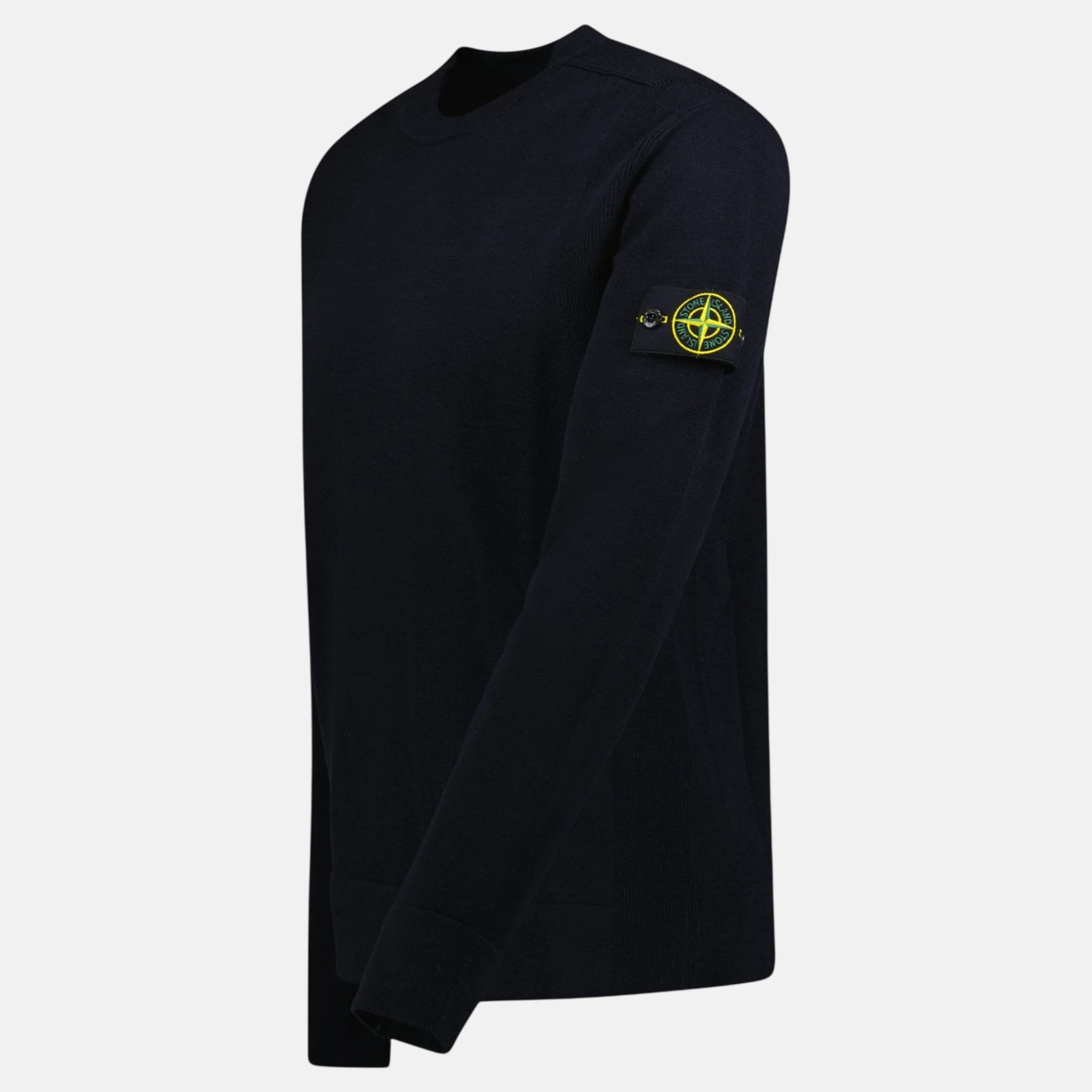 Stone Island Compass-Badge Wool Blend Jumper Navy - Image 3