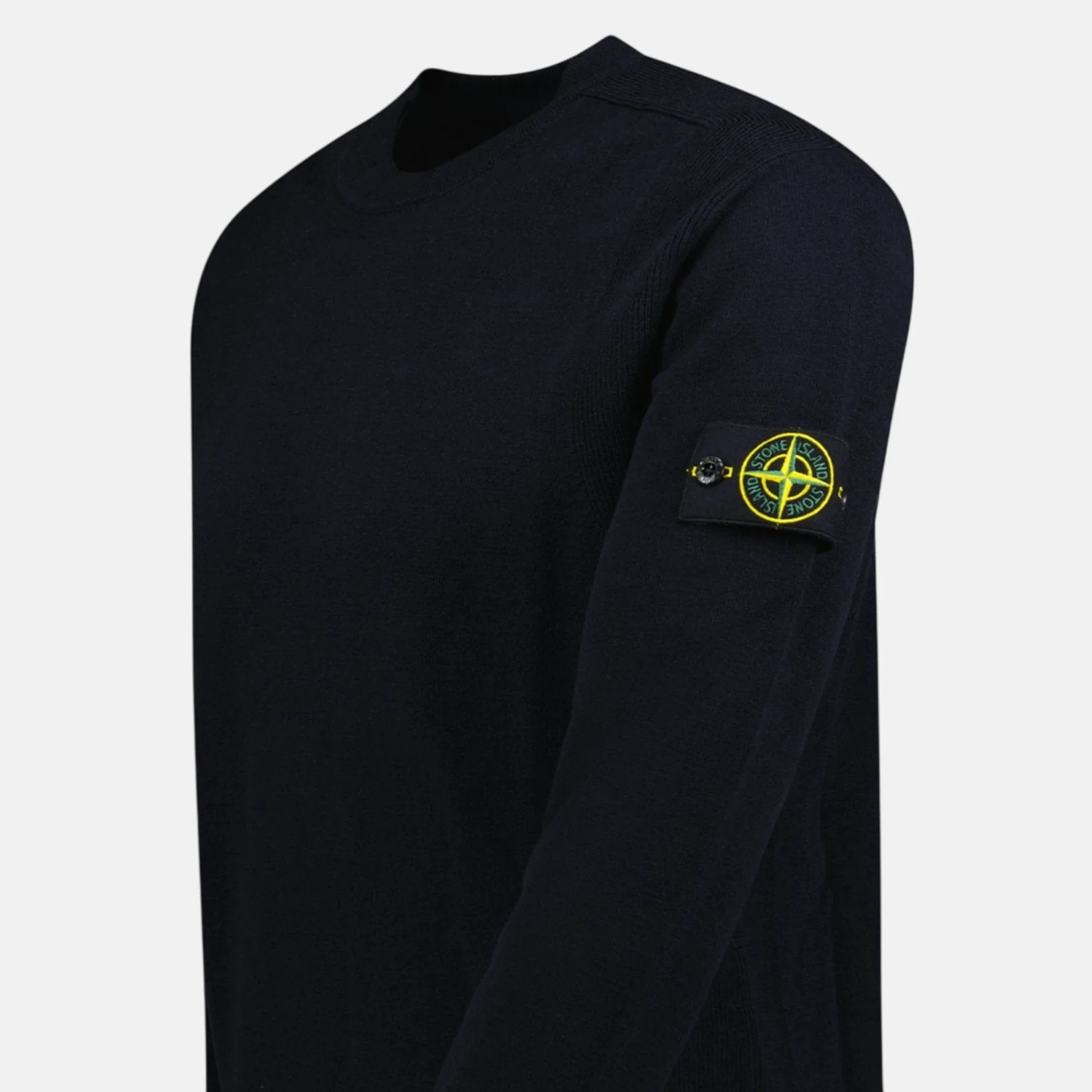 Stone Island Compass-Badge Wool Blend Jumper Navy - Image 4