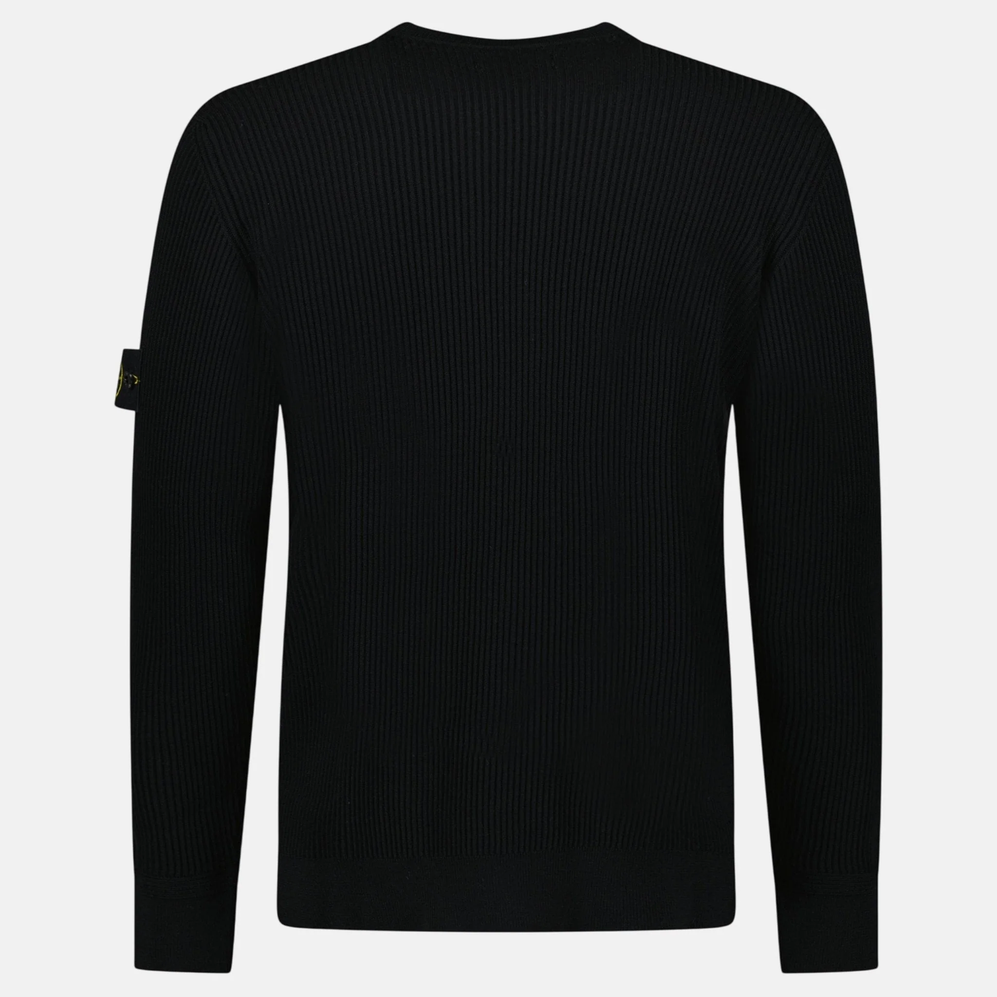 Stone Island Band Motif Full Rib RWS Wool Crewneck Sweater Black - Image 2