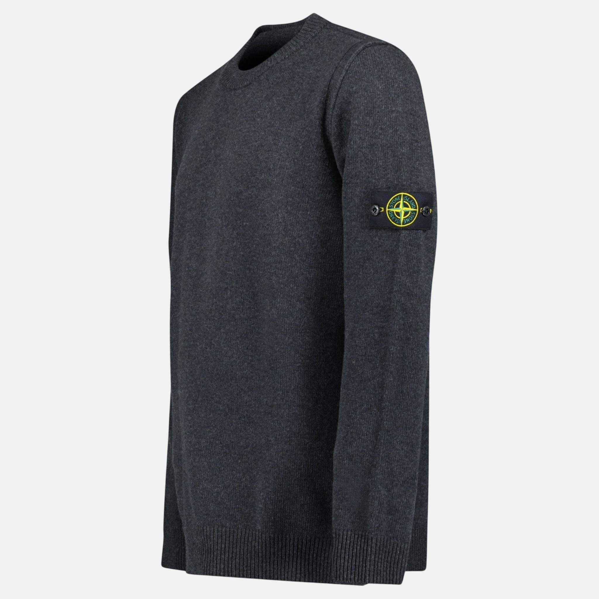 Stone Island Lambswool Crewneck Jumper Grey - Image 2