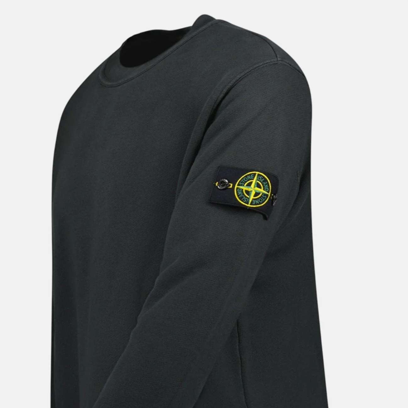 Stone Island Old Effect Crewneck Sweatshirt Lead Grey - Image 3