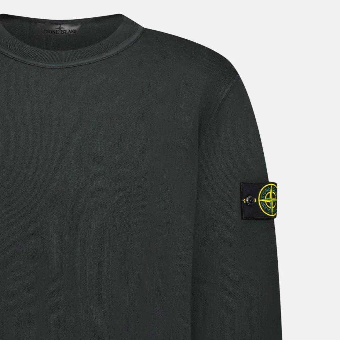 Stone Island Old Effect Crewneck Sweatshirt Lead Grey - Image 4