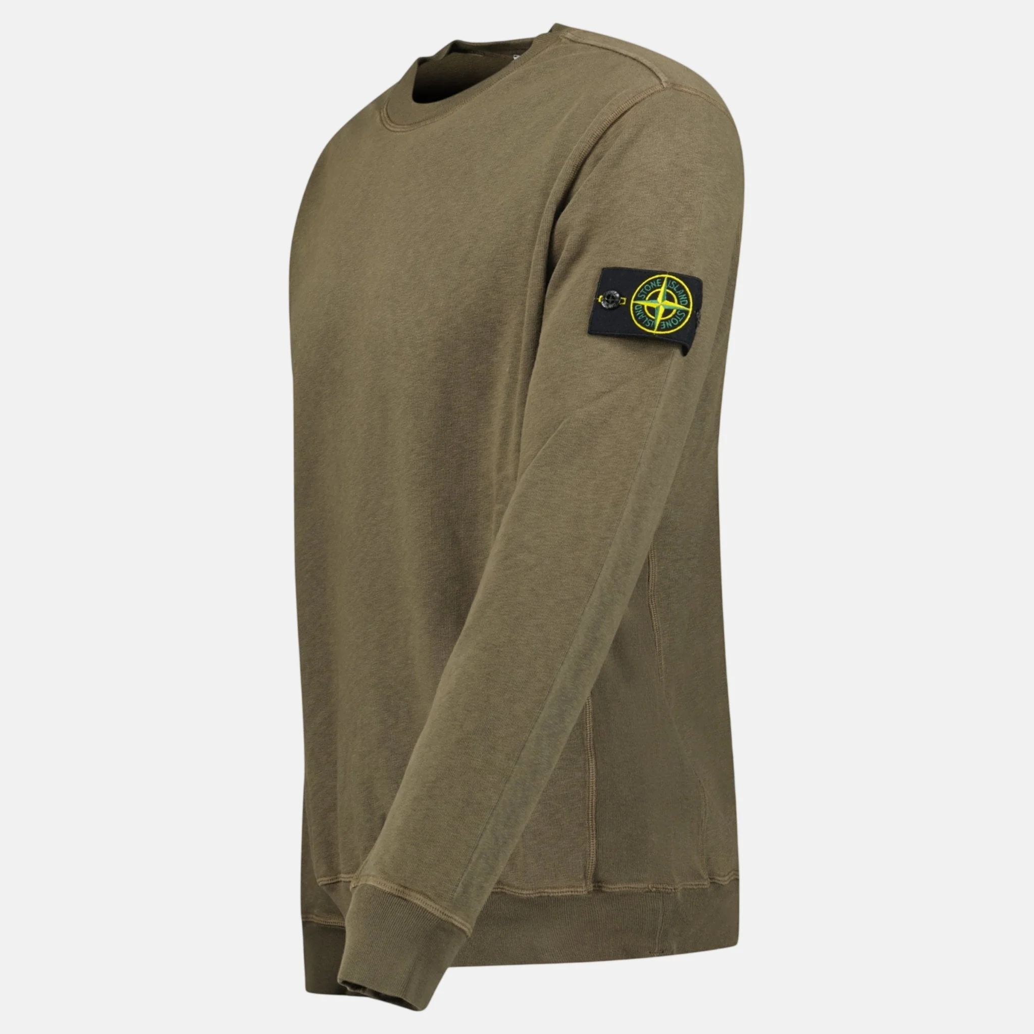 Stone Island Old Effect Crewneck Sweatshirt Military Green - Image 2