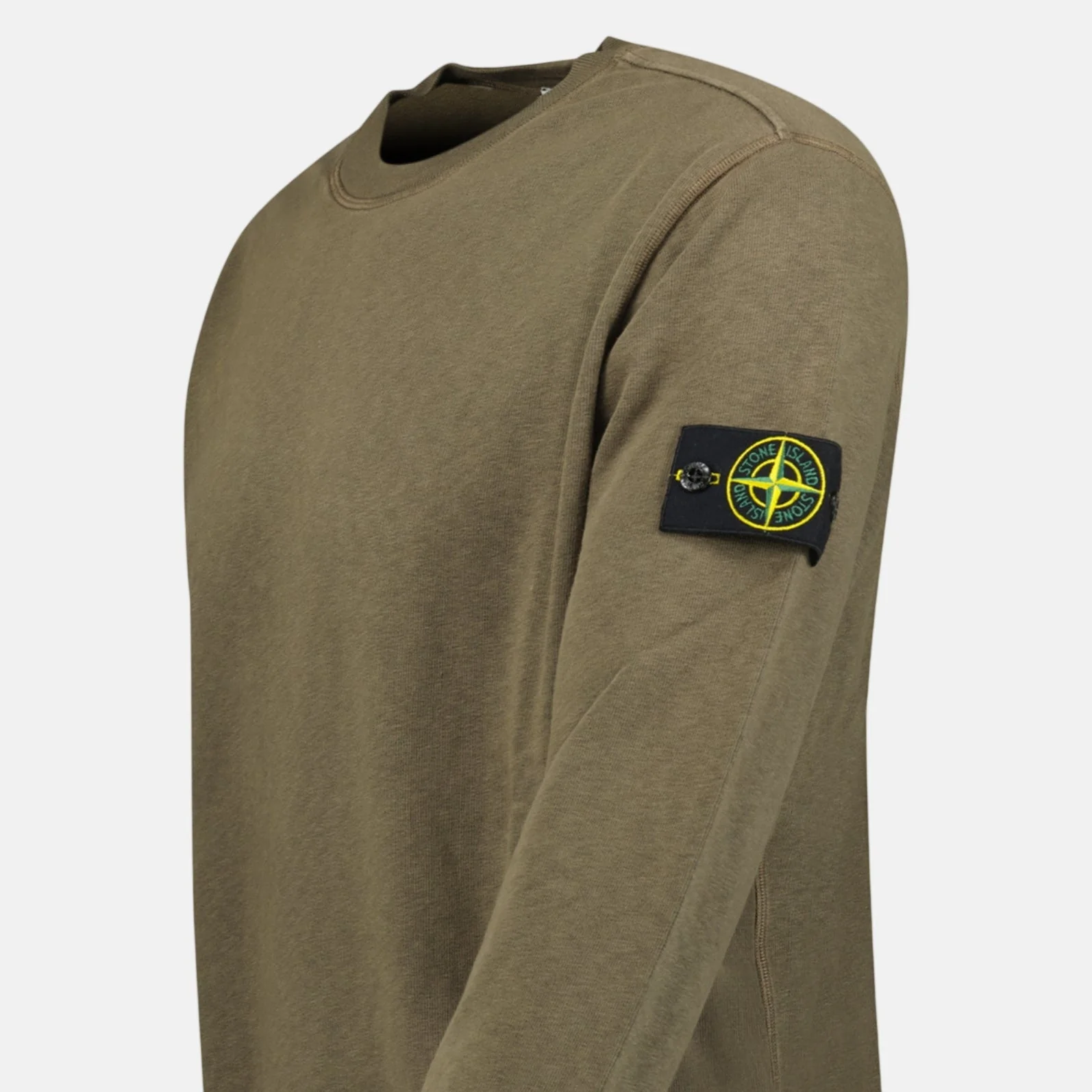 Stone Island Old Effect Crewneck Sweatshirt Military Green - Image 3