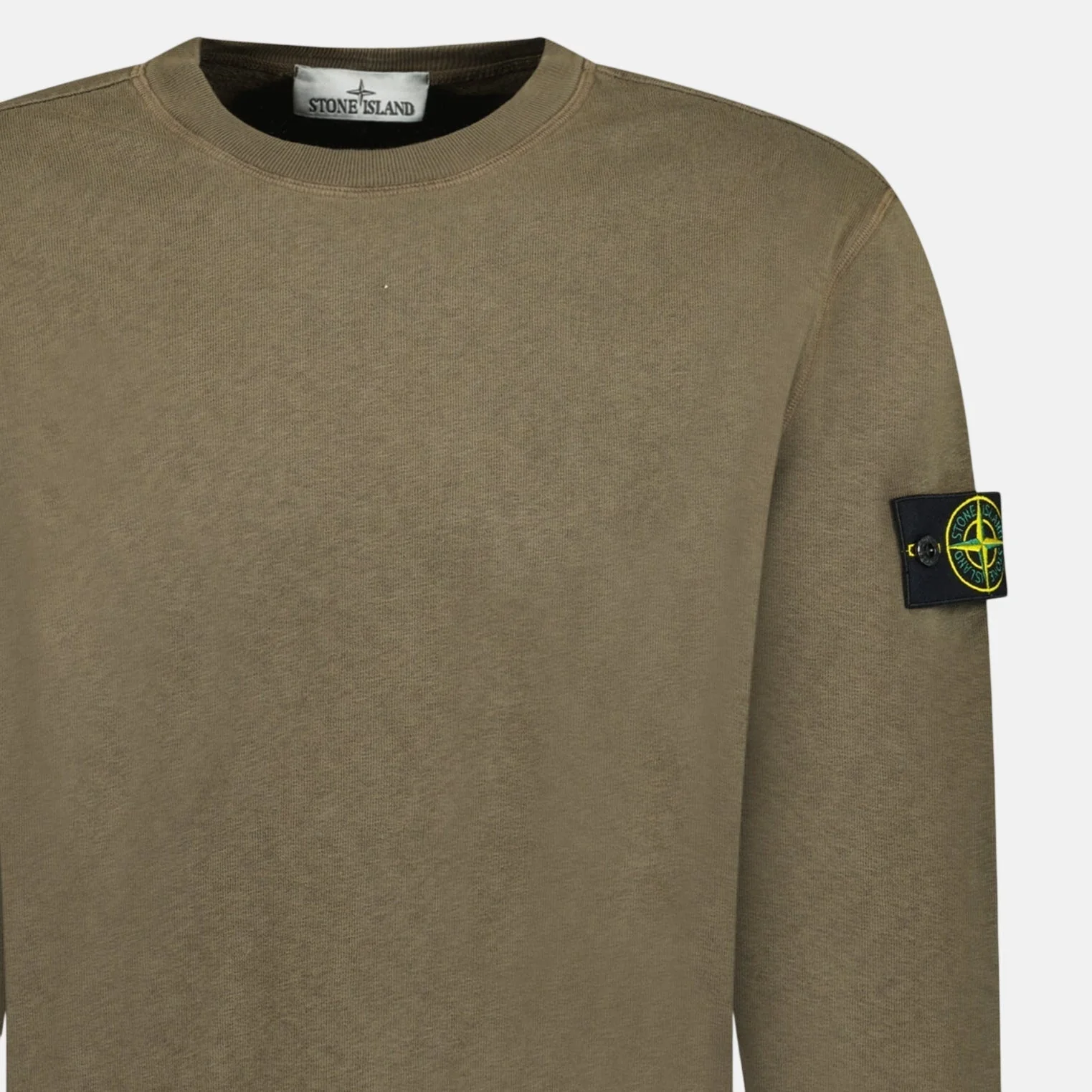 Stone Island Old Effect Crewneck Sweatshirt Military Green - Image 4