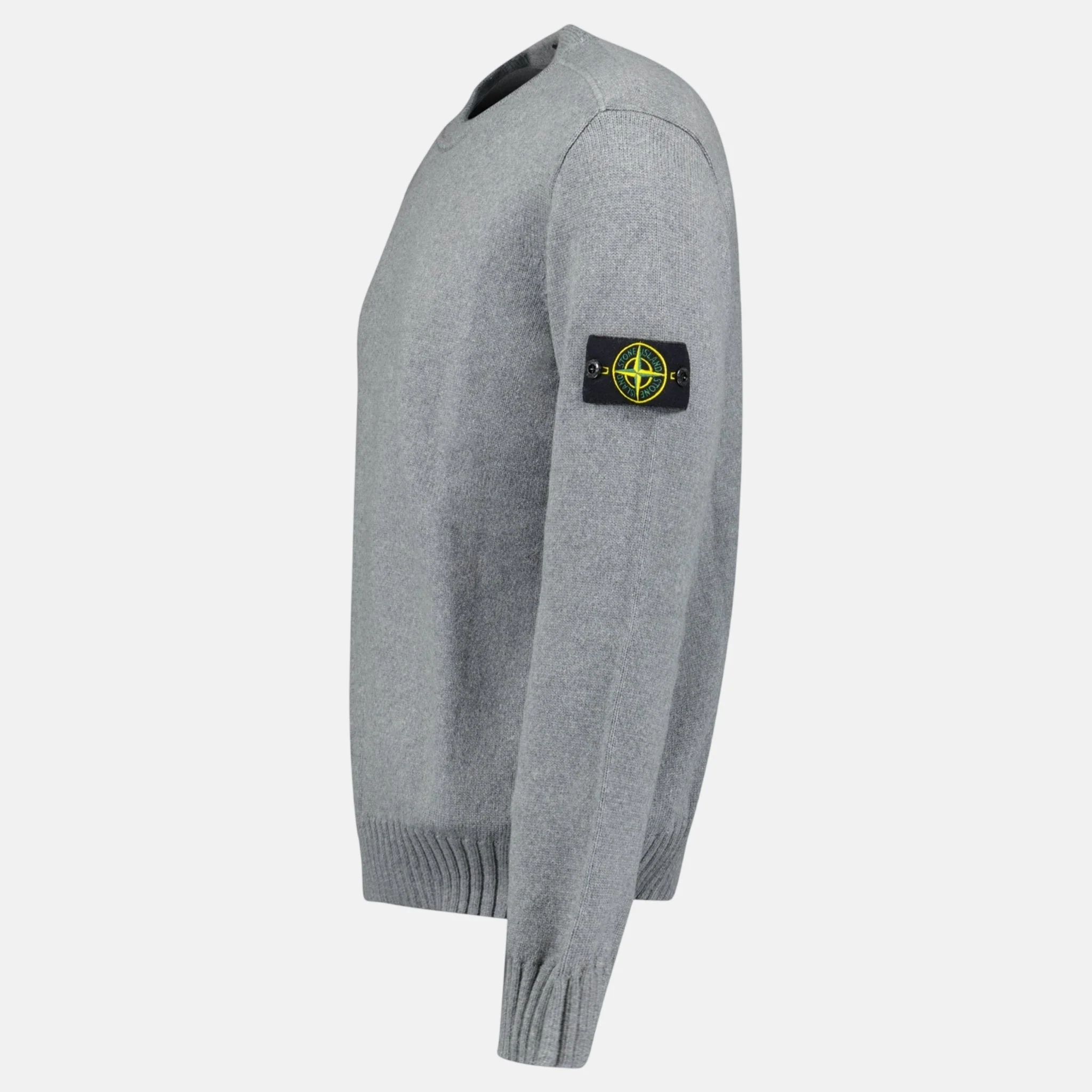 Stone Island Thick Knitted Compass-Badge Sweater Grey - Image 2