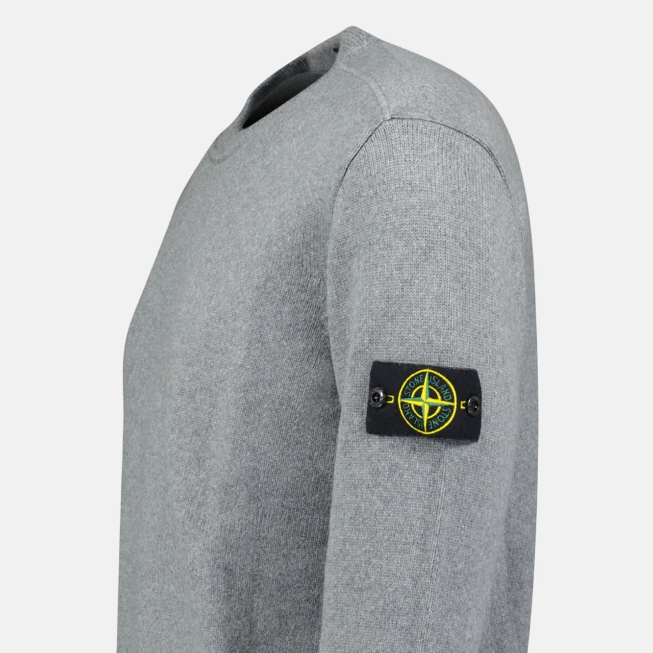 Stone Island Thick Knitted Compass-Badge Sweater Grey - Image 3