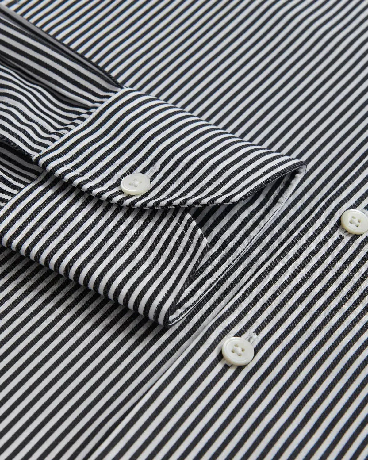 Thomas Pink Slim Fit Formal Capri Stripe Shirt Black White - Image 3
