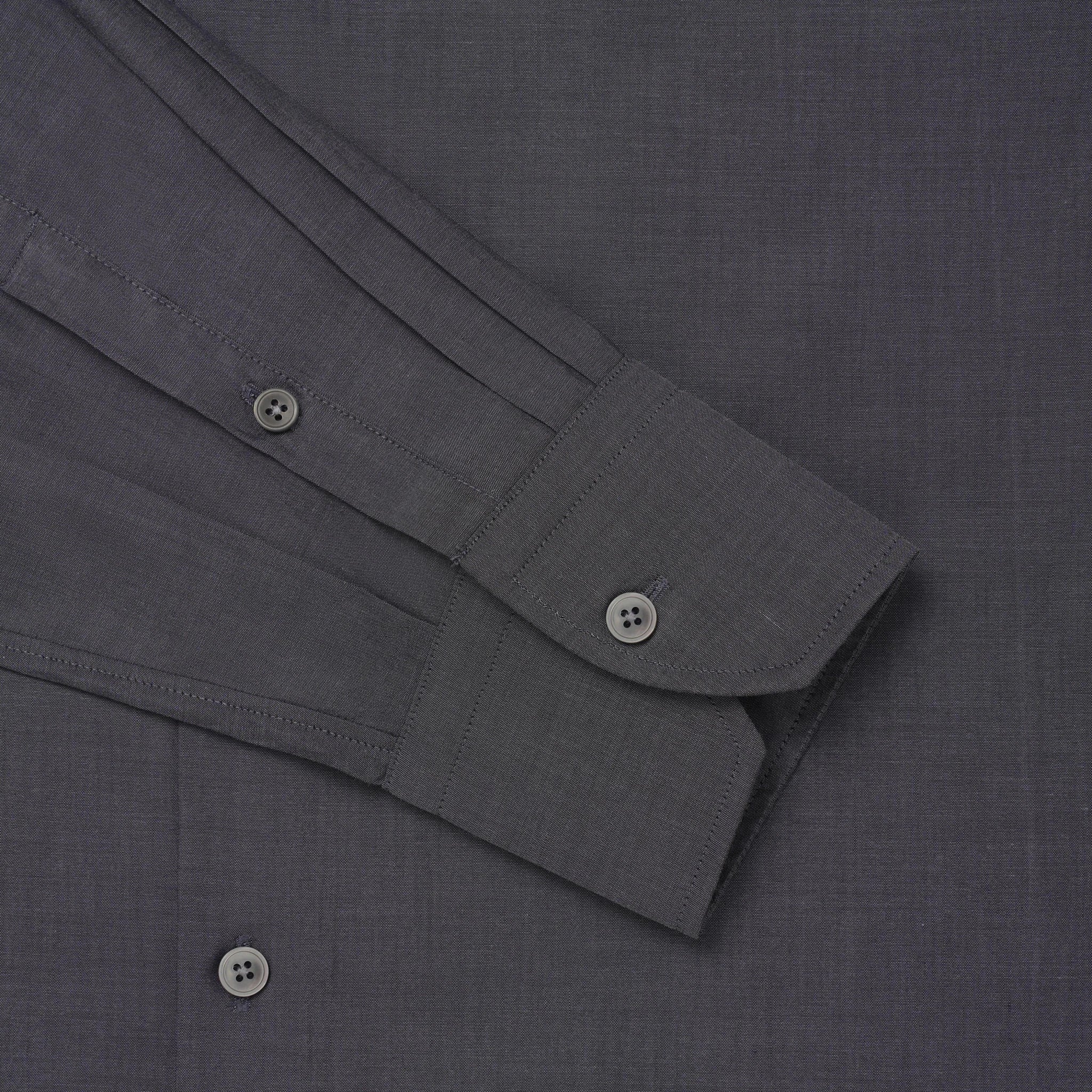 Thomas Pink Tailored Fit Formal Lugano Chambray Shirt Grey - Image 2