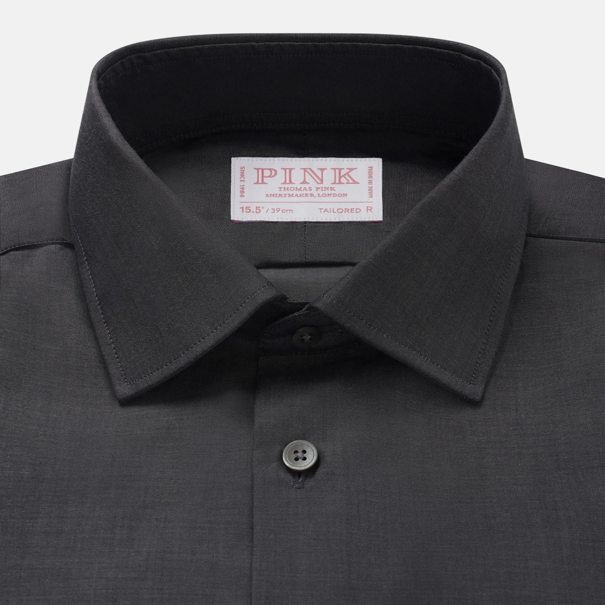 Thomas Pink Tailored Fit Formal Lugano Chambray Shirt Grey - Image 3
