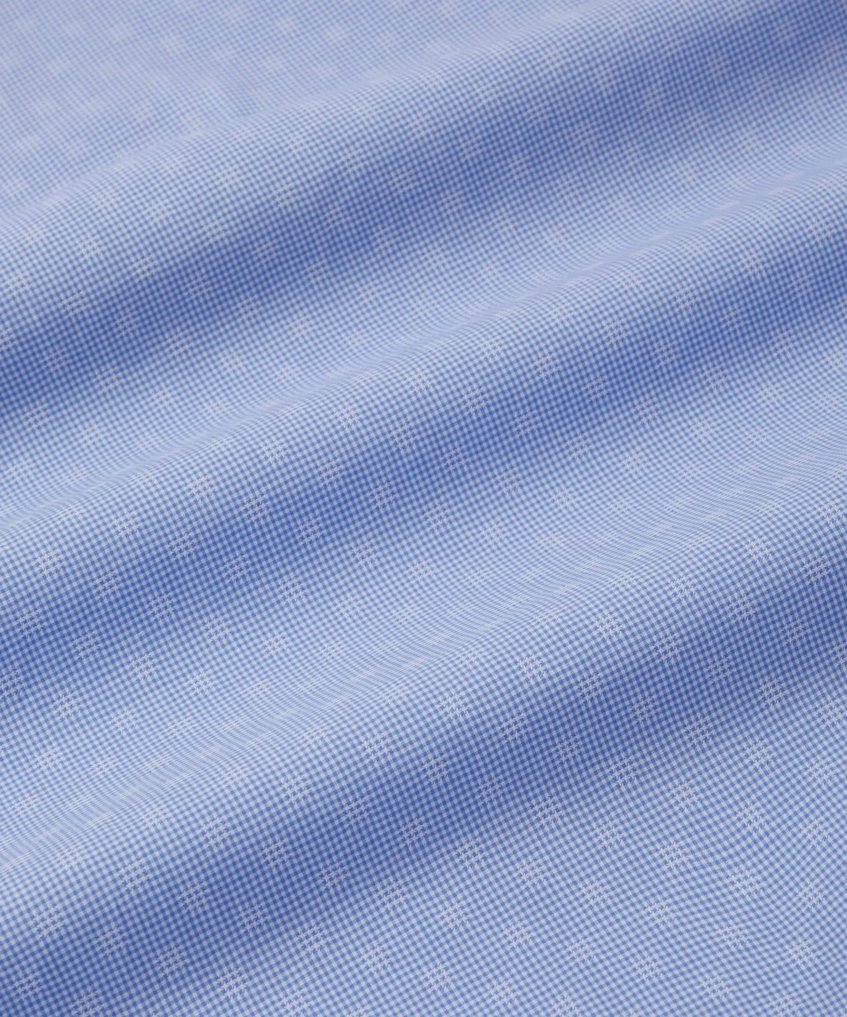 Thomas Pink Tailored Fit Smart Casual Micro Gingham Shirt Blue - Image 4
