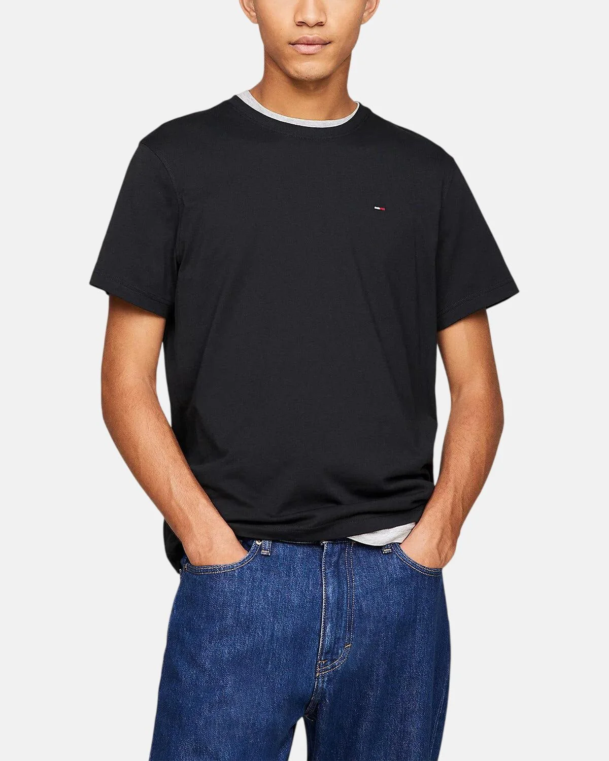 TOMMY HILFIGER TJ SLIM FIT FLAG T-SHIRT BLACK - Image 2