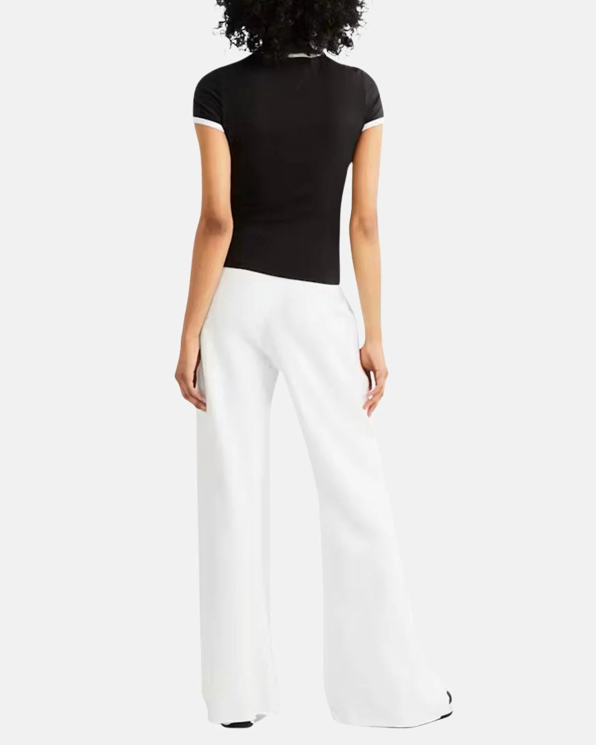 TOMMY HILFIGER WOMENS TJ SCRIPT RINGER T-SHIRT BLACK - Image 3